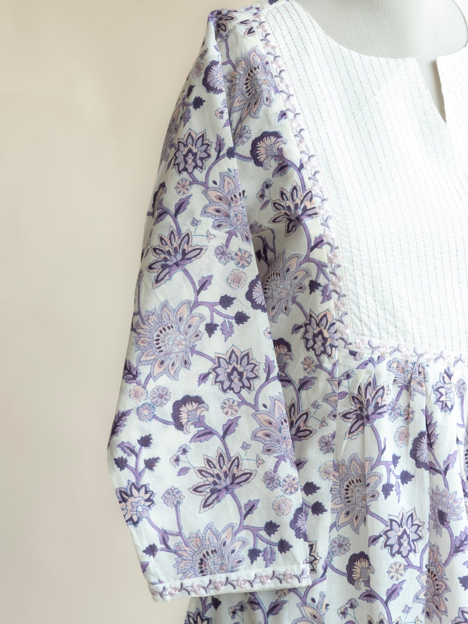 Amreen Cotton Embroidered A - Line Kurta - AINA