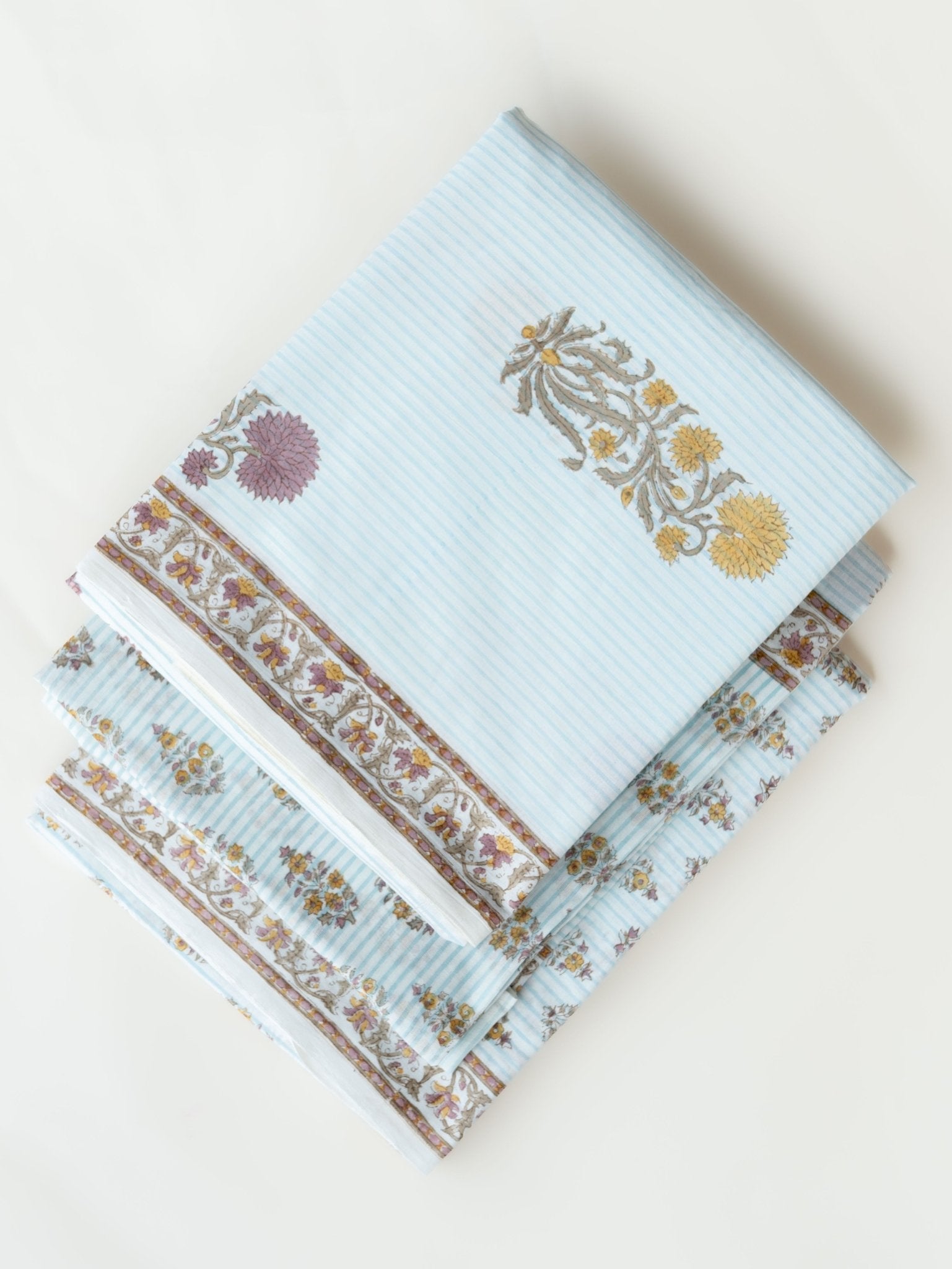 Amruta Cotton Block Printed Unstitched Suit Set - 3 Piece - AINA
