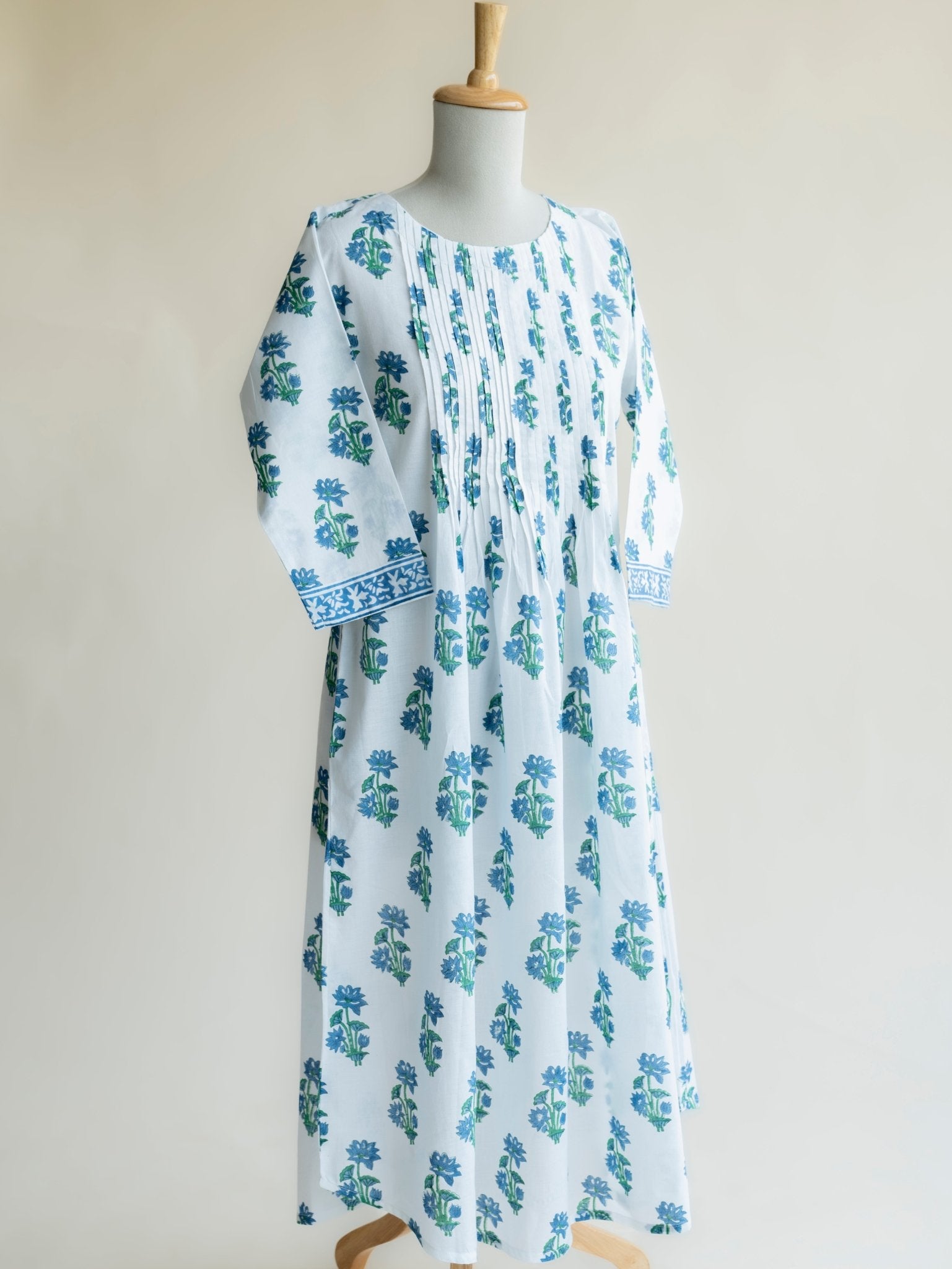 Anaaya Cotton Block Printed A - Line Kurta - AINA