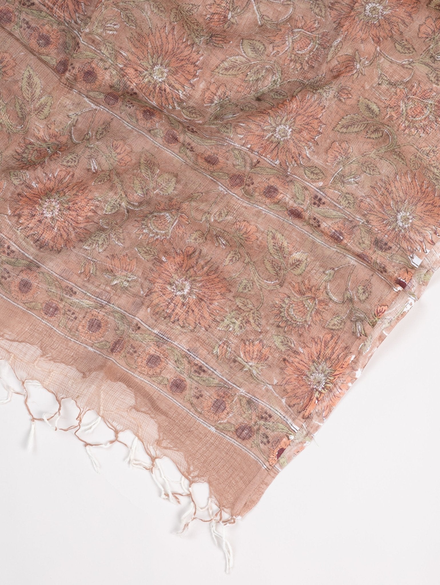 Ananya Cotton Block Printed Unstitched Suit Set - 3 Piece - AINA
