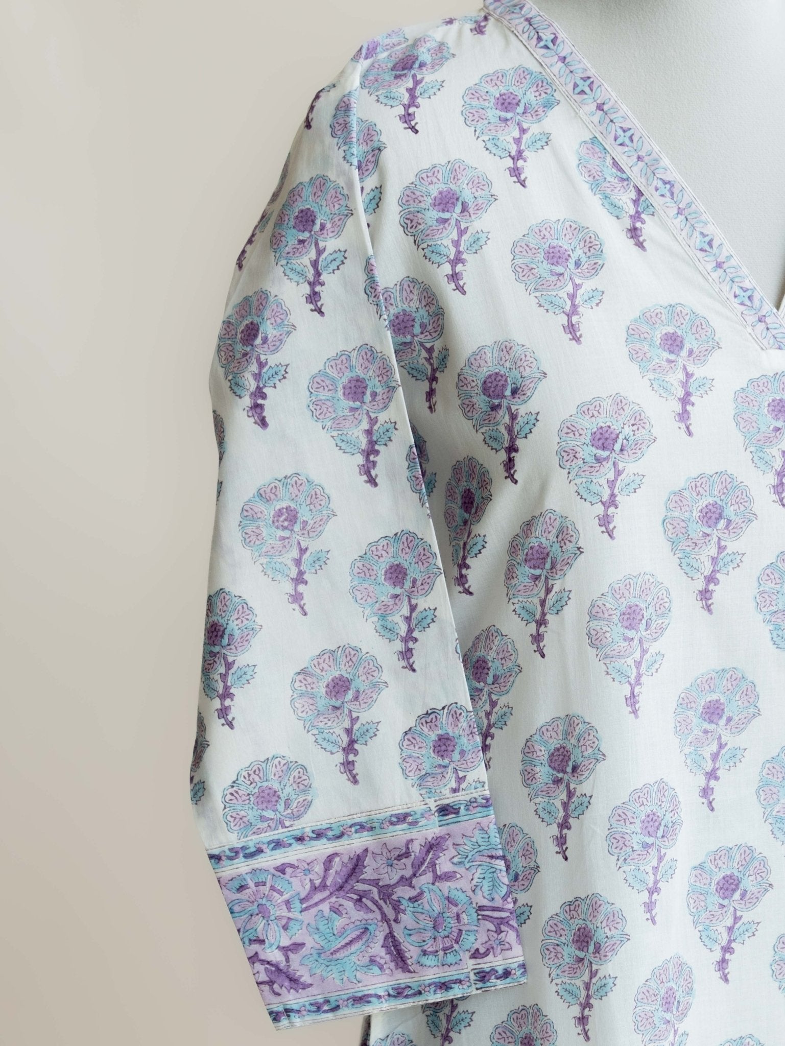 Anasooya Cotton Block Printed A - Line Kurta - AINA
