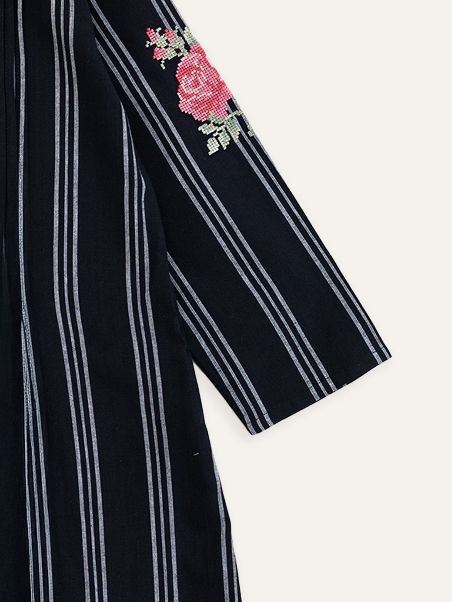 Aneesa Cotton Handloom Embroidered A - Line Kurta - AINA