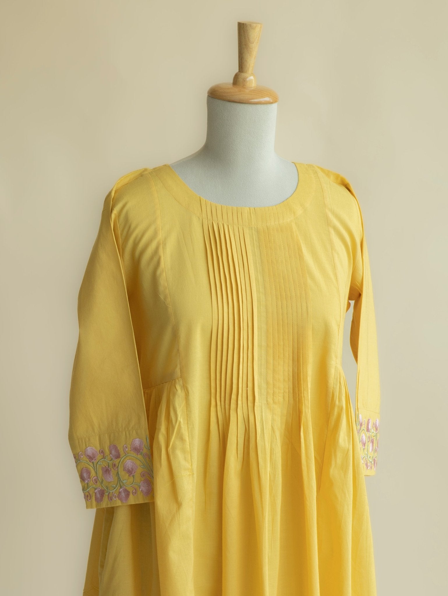 Anika Cotton Embroidered A - Line Kurta - AINA