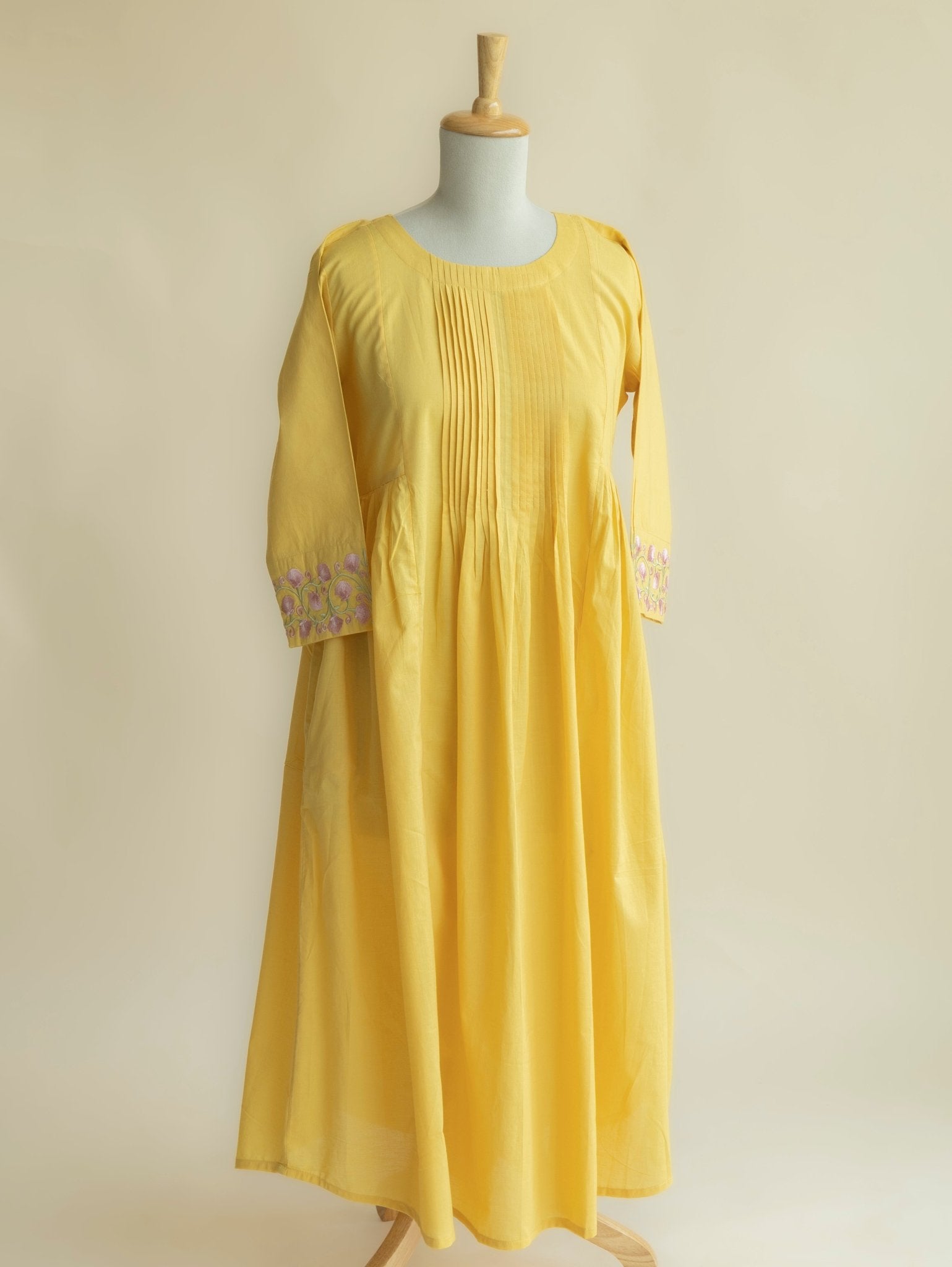 Anika Cotton Embroidered A - Line Kurta - AINA