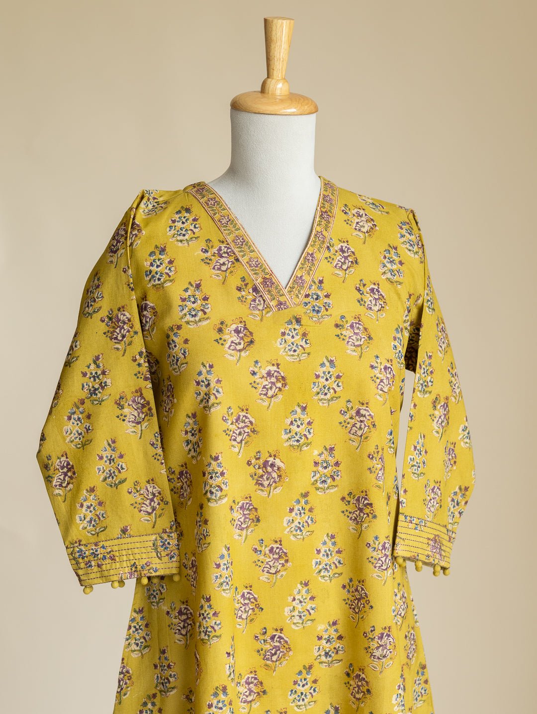 Anikha Cotton Block Printed A-Line Kurta - AINA