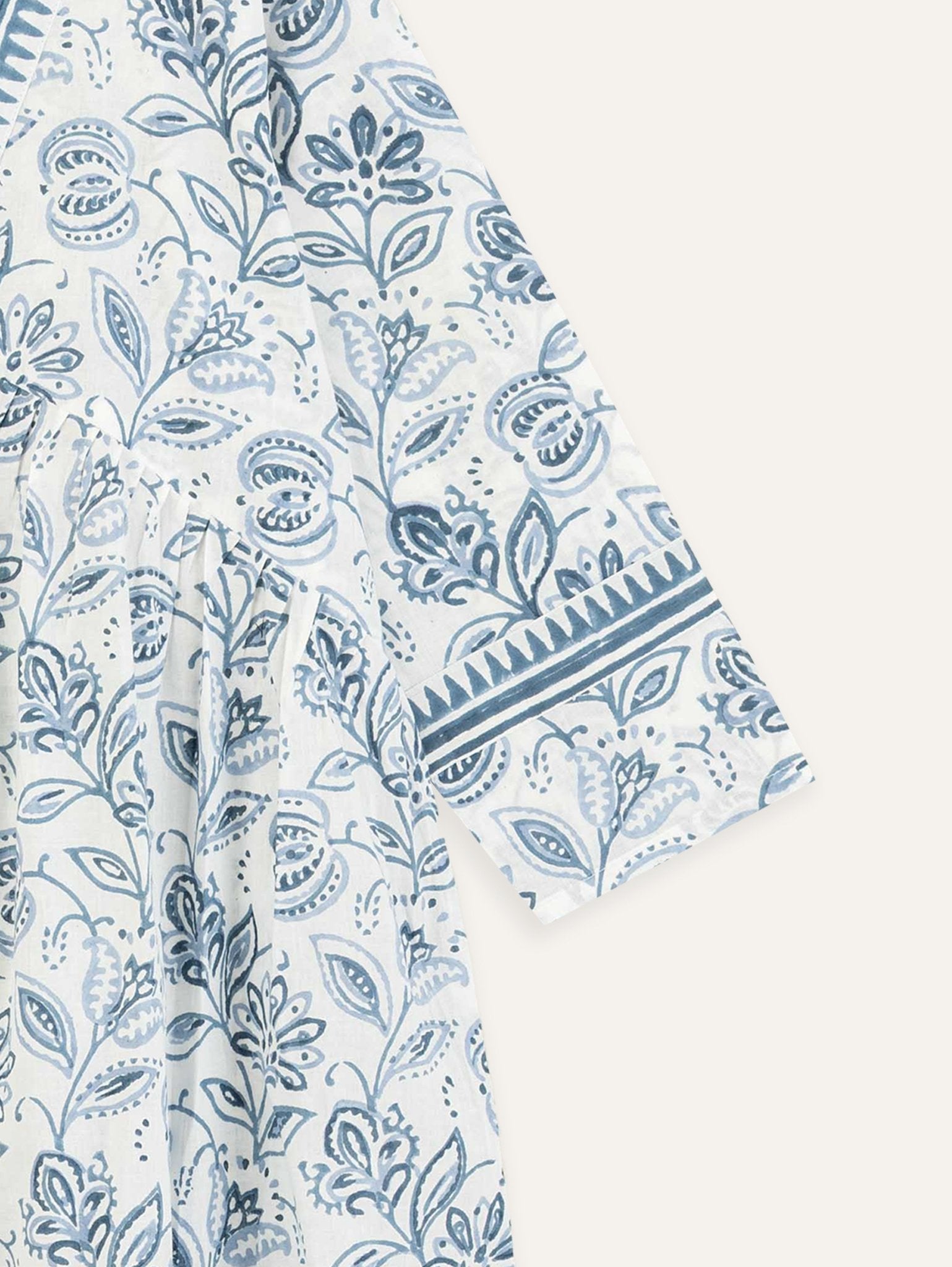 Anjima Cotton Block Printed A - Line Kurta - AINA