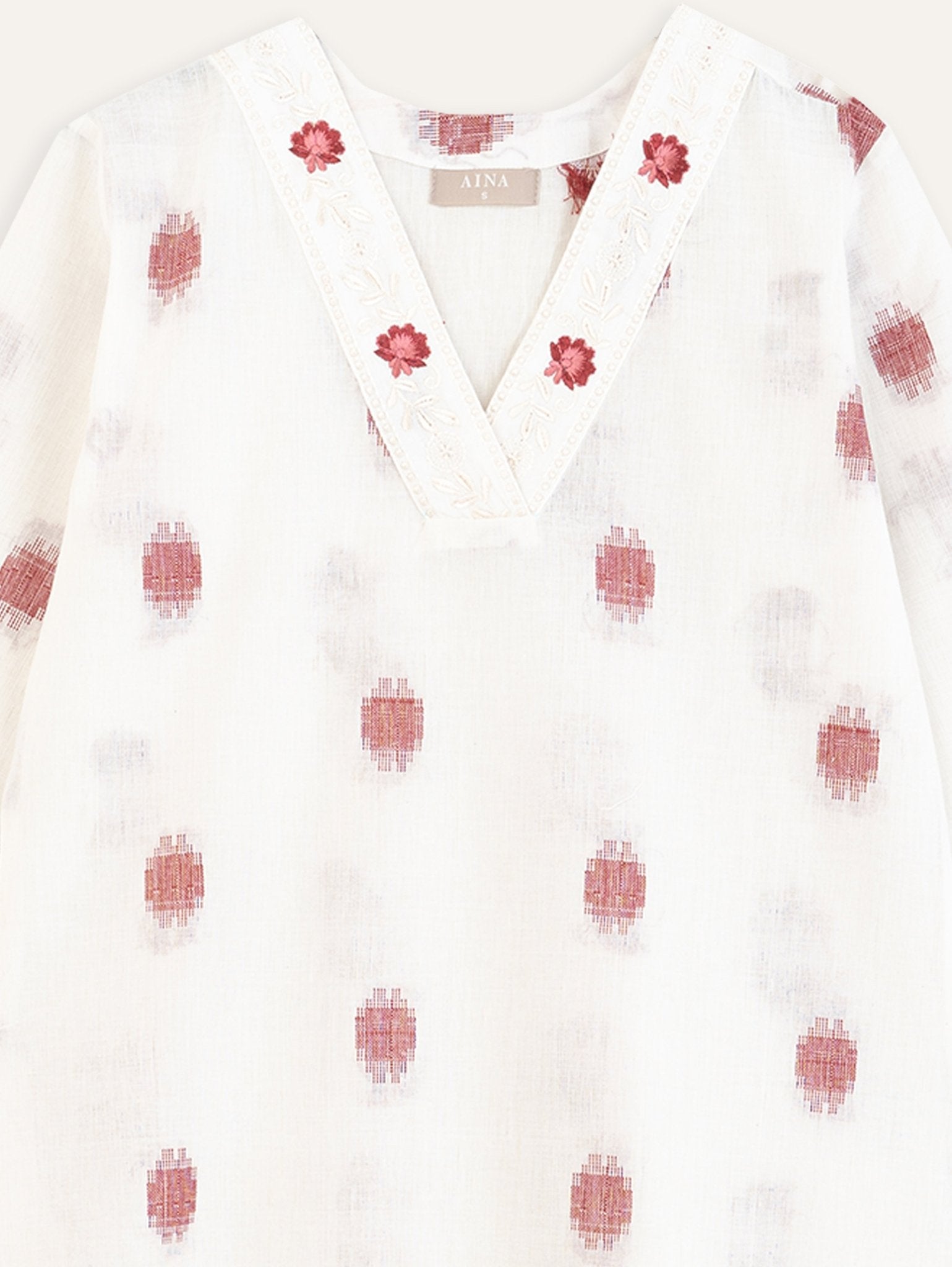 Anshuma Cotton Handloom Embroidered A - Line Kurta - AINA