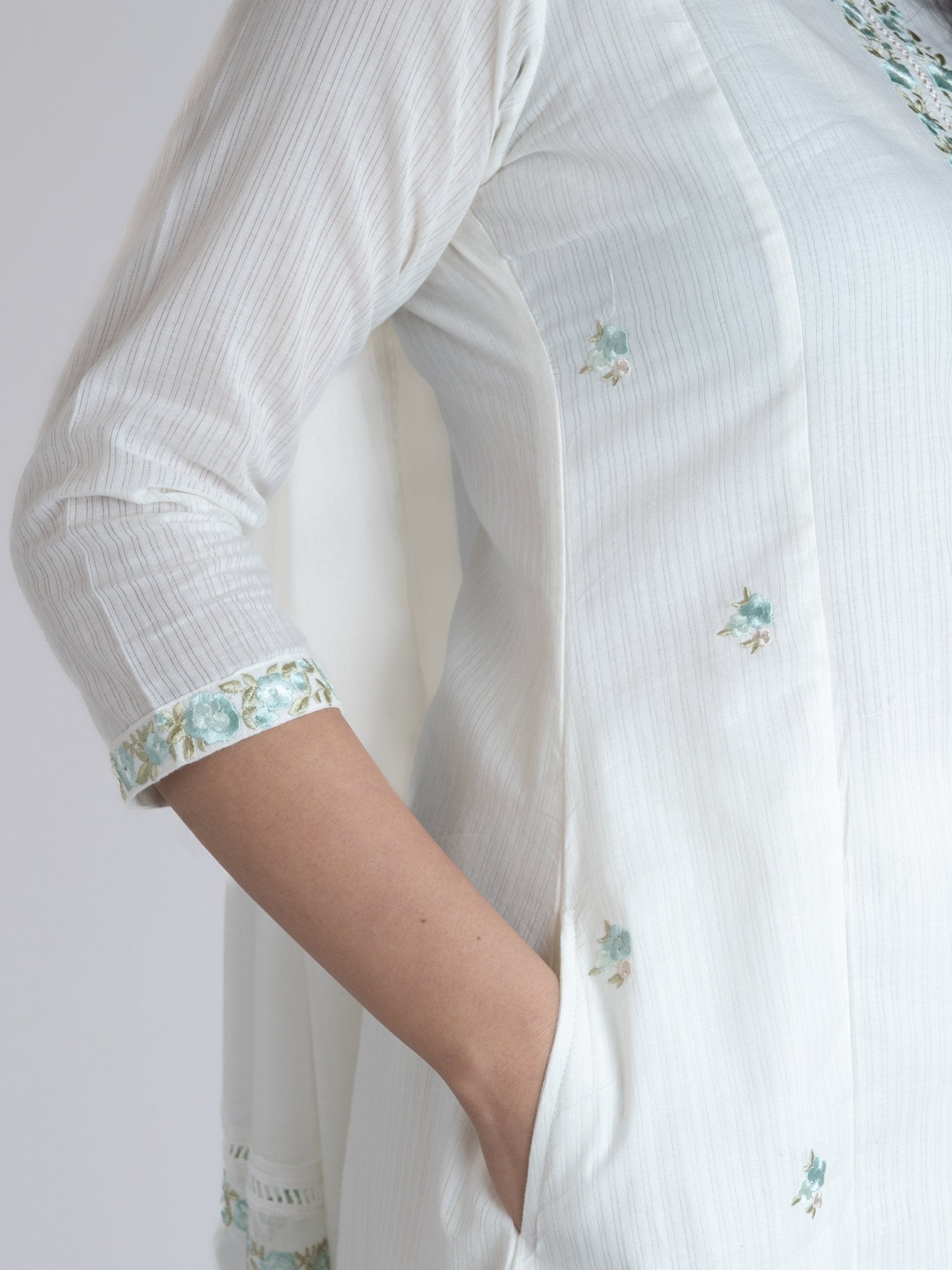 Apoorva Cotton Embroidered A - Line Suit Set - AINA