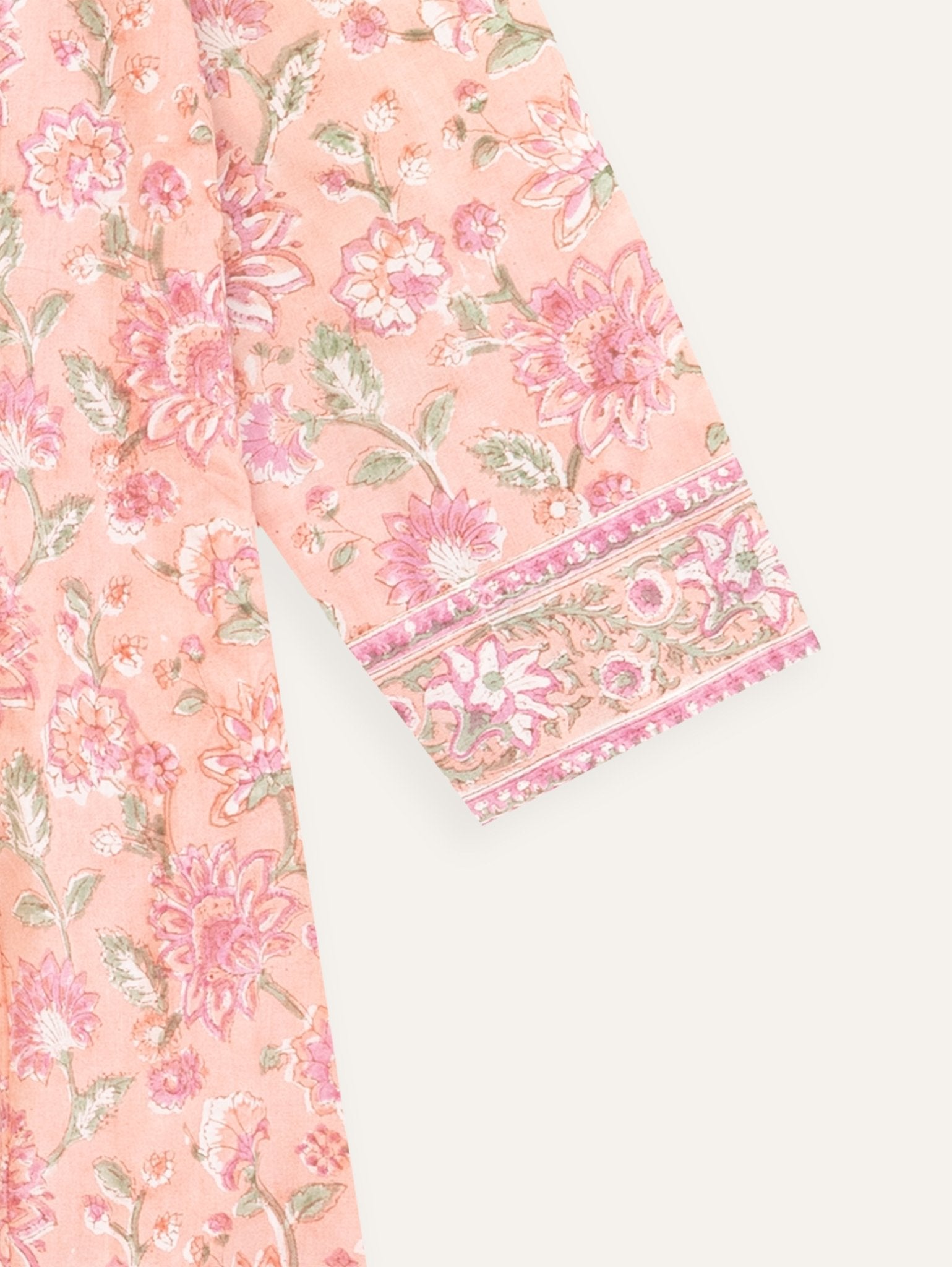 Aradhya Cotton Block Printed A - Line Kurta - AINA