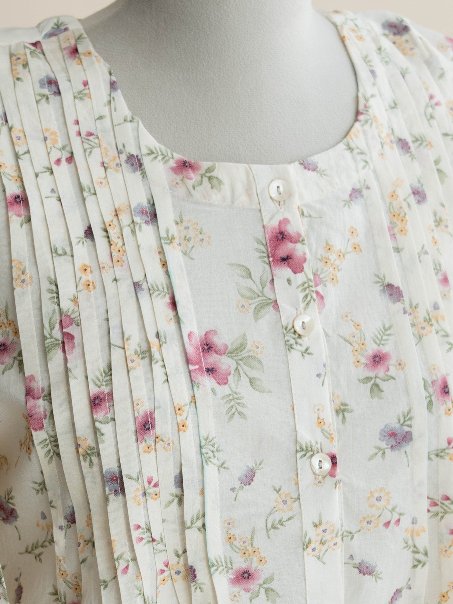 Areeha Cotton Printed A - Line Kurta - AINA