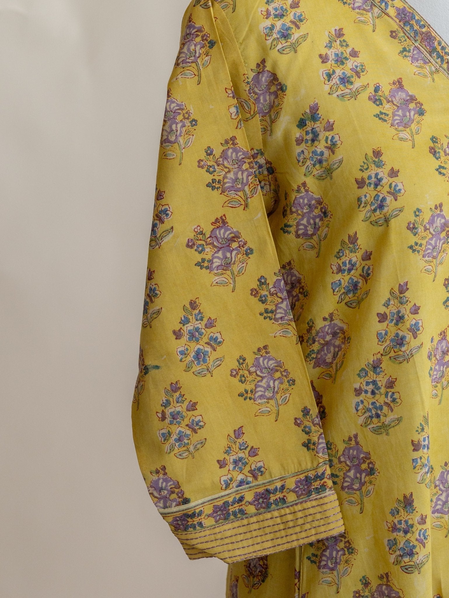 Arhana Cotton Block Printed A - Line Kurta - AINA