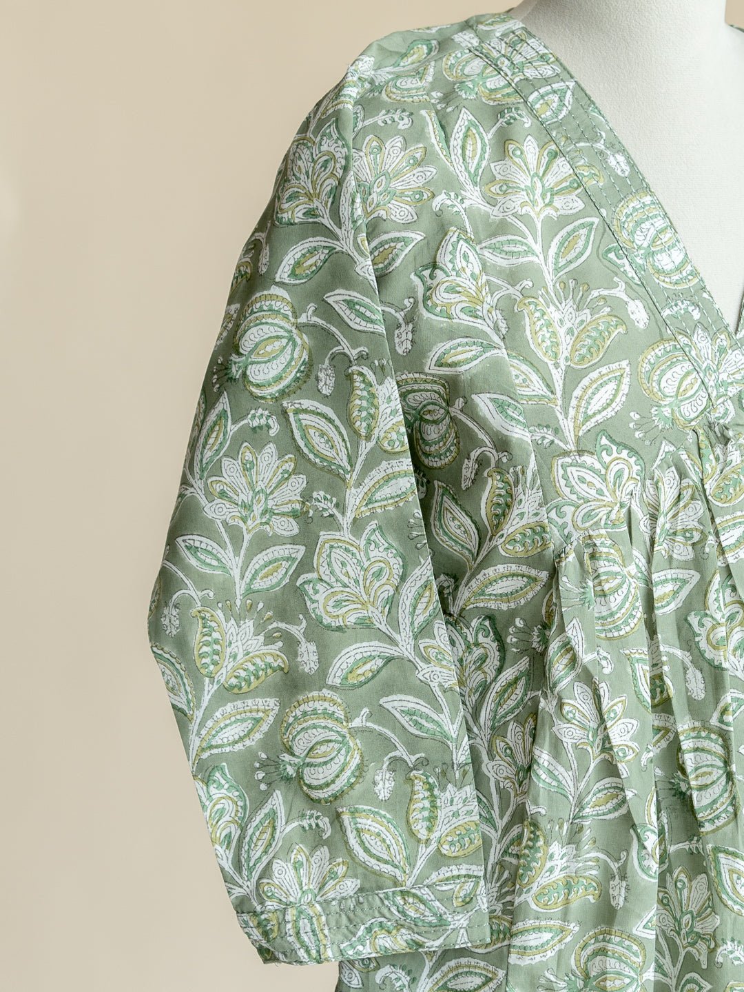 Aria Cotton Block Printed A - Line Kurta - AINA