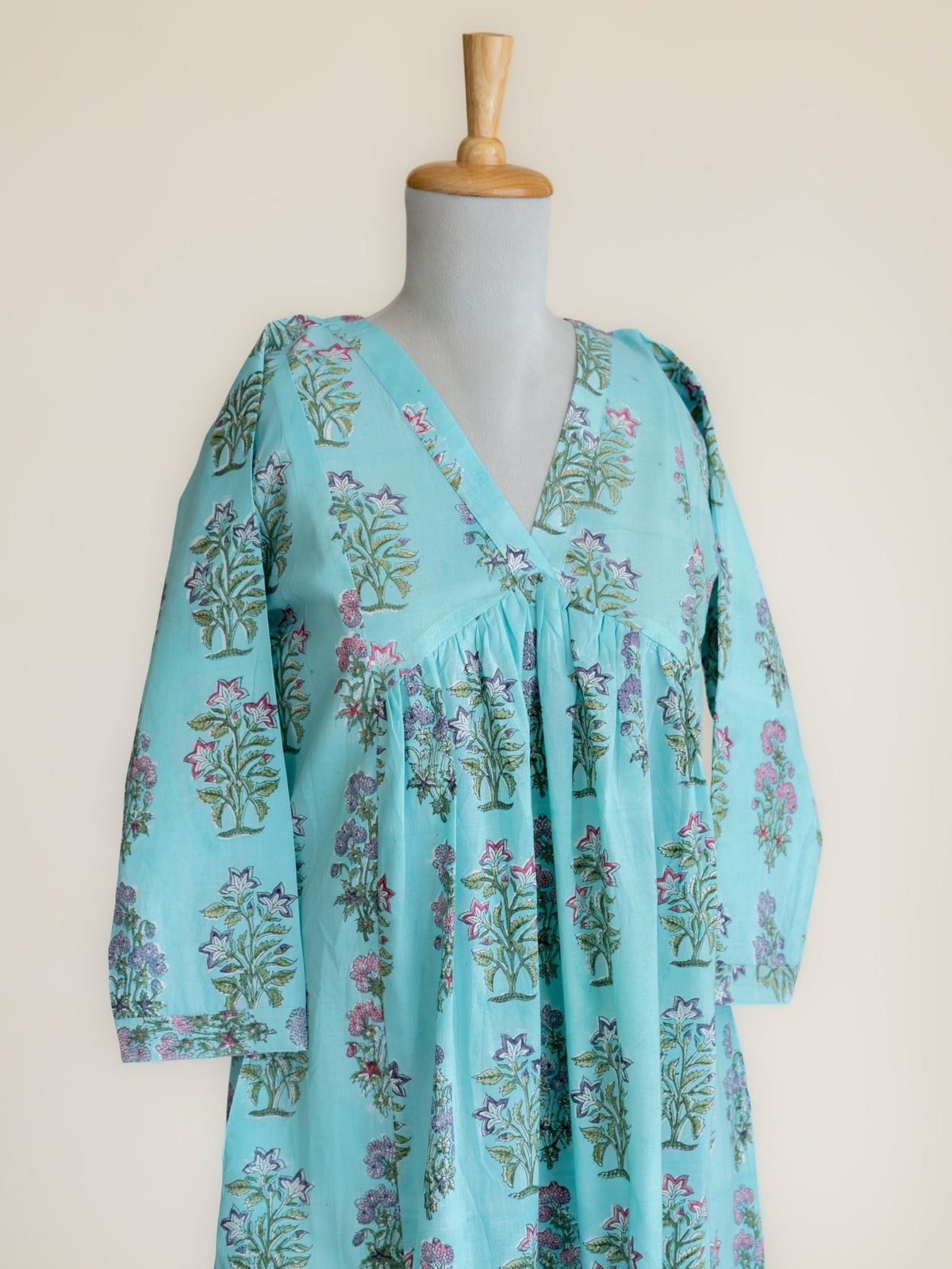 Ariah Cotton Block Printed A-Line Kurta - AINA