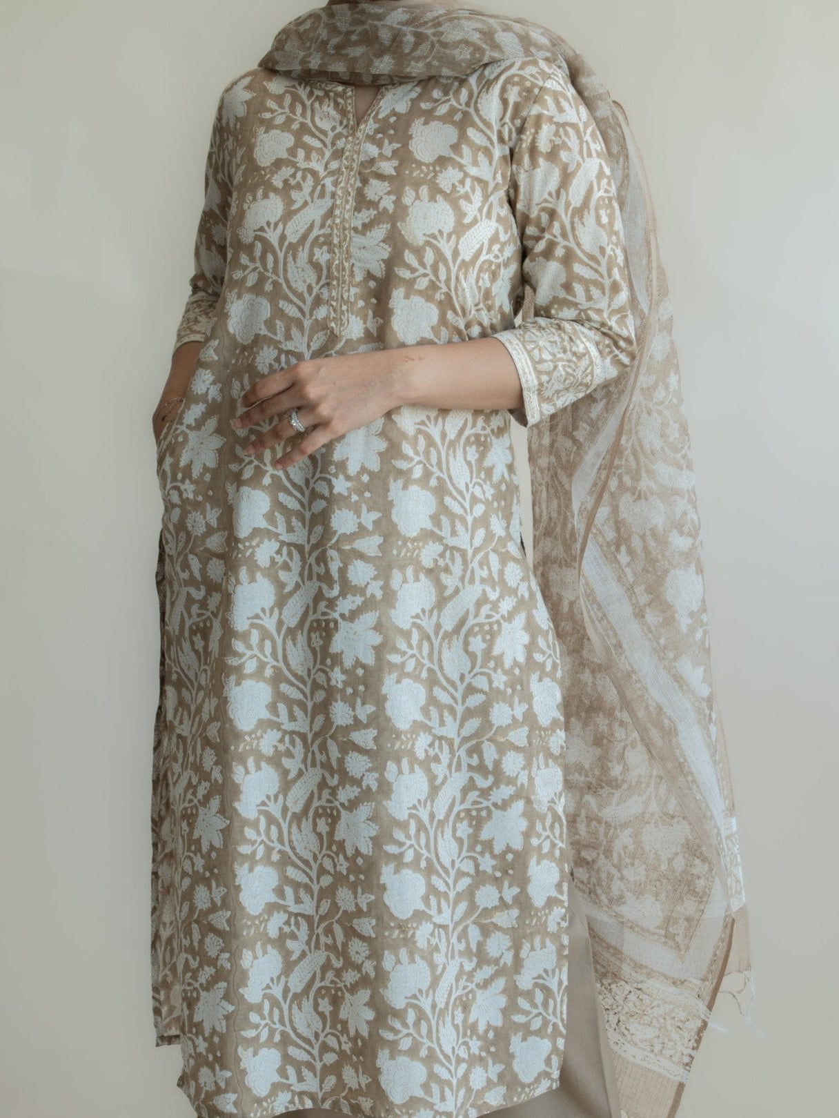 Armah Cotton Block Printed Straight Suit Set - AINA