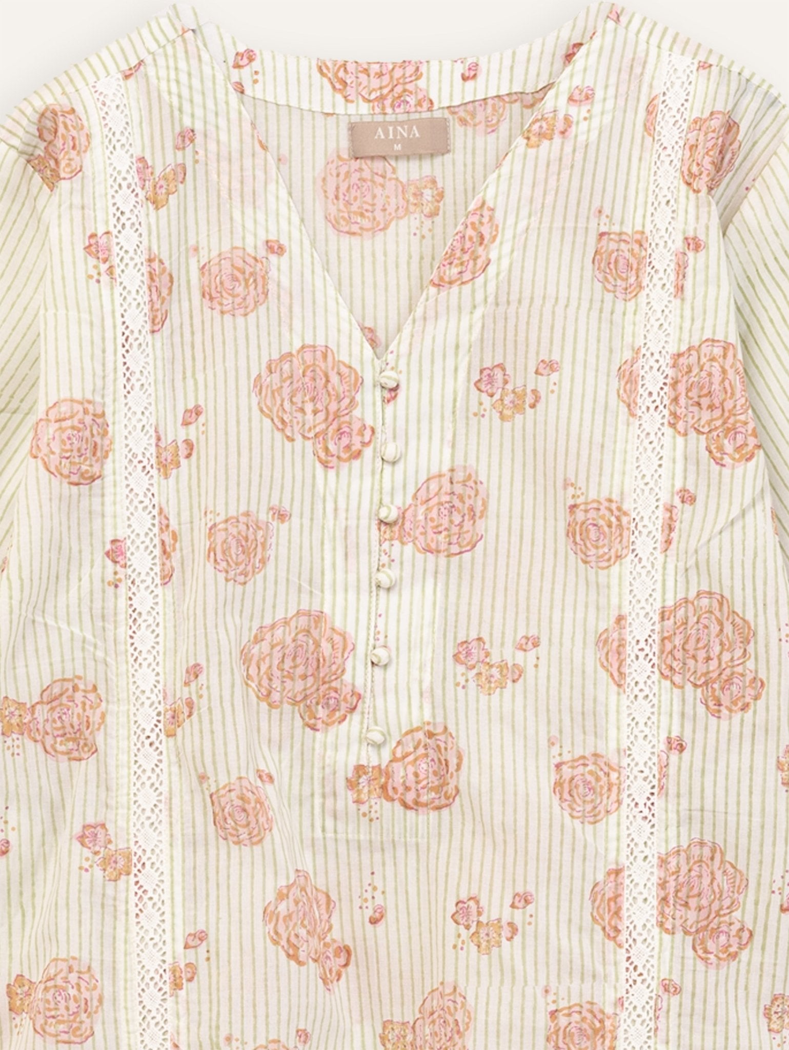 Arohi Cotton Block Printed Straight Kurta - AINA