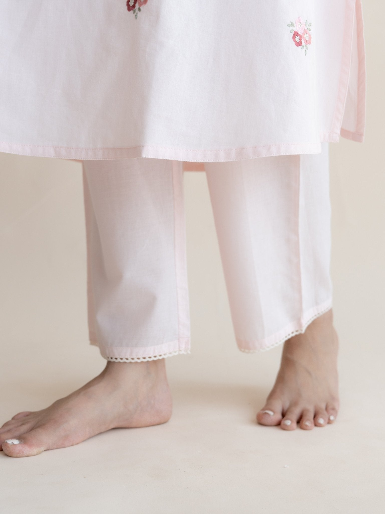 Arohi Cotton Embroidered A - Line Suit Set - AINA