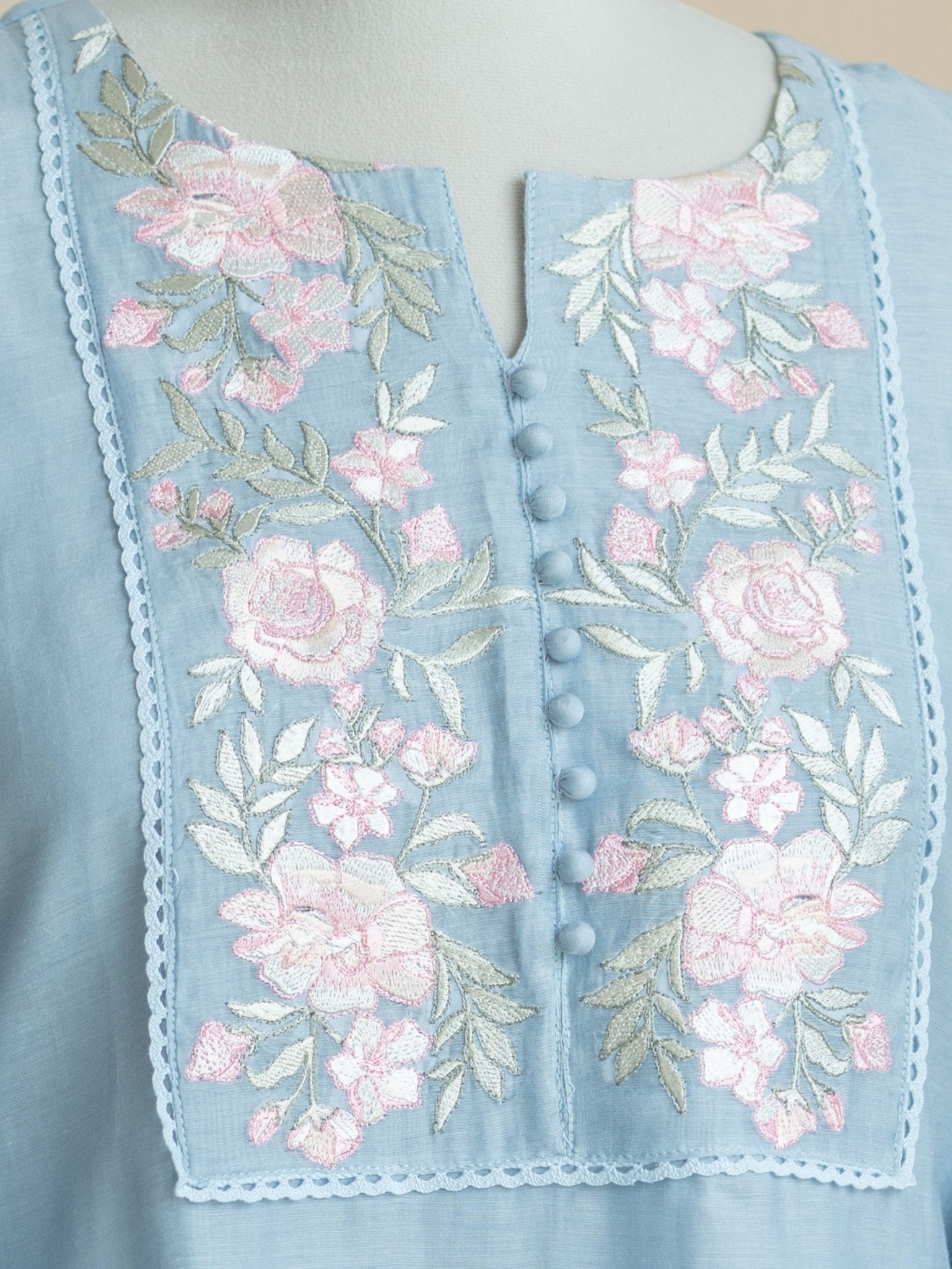 Arsha Chanderi Embroidered A - Line Suit Set - AINA