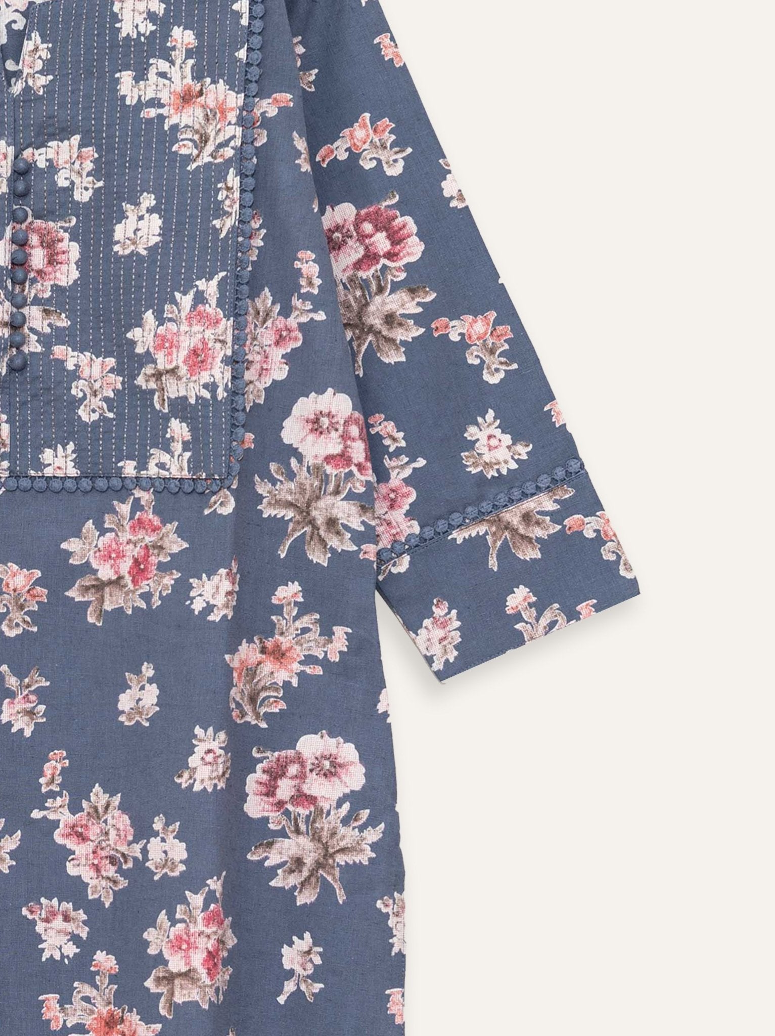 Aruna Cotton Flax Printed Straight Kurta - AINA