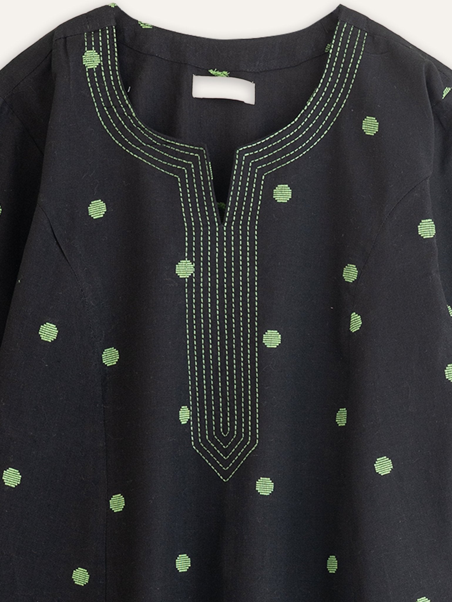 Arza Cotton Handloom Embroidered A Line Kurta - AINA