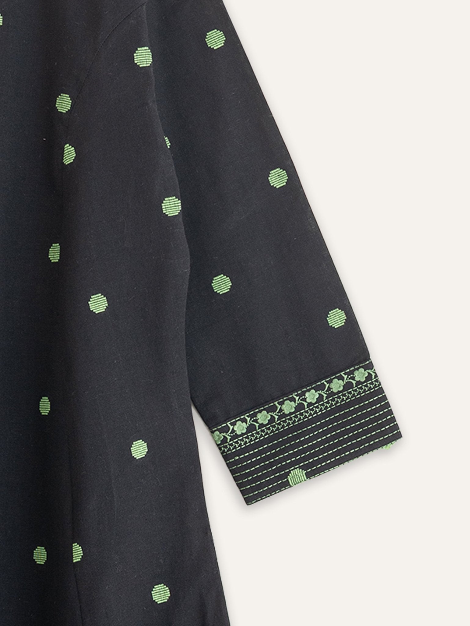 Arza Cotton Handloom Embroidered A Line Kurta - AINA