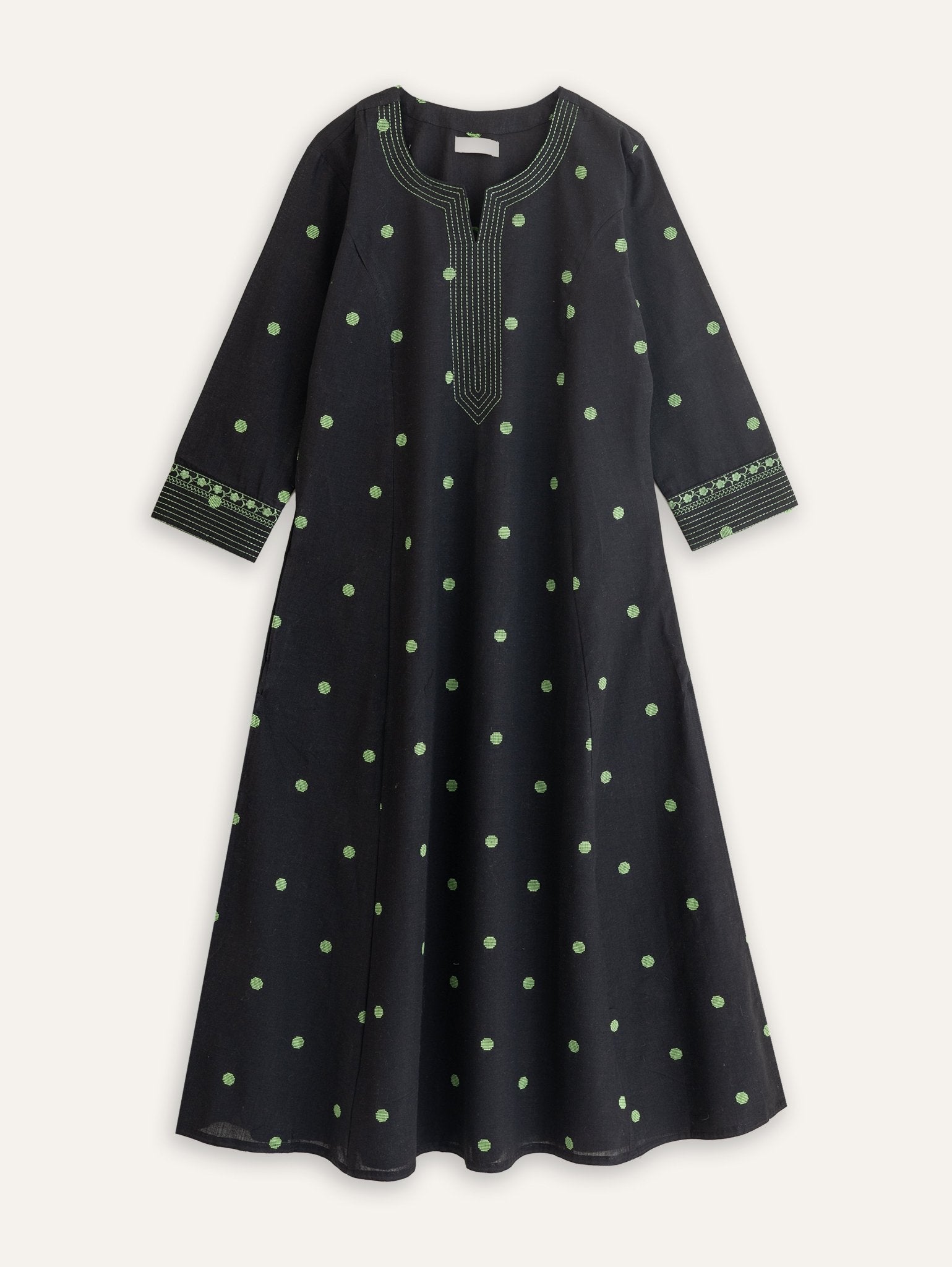Arza Cotton Handloom Embroidered A Line Kurta - AINA