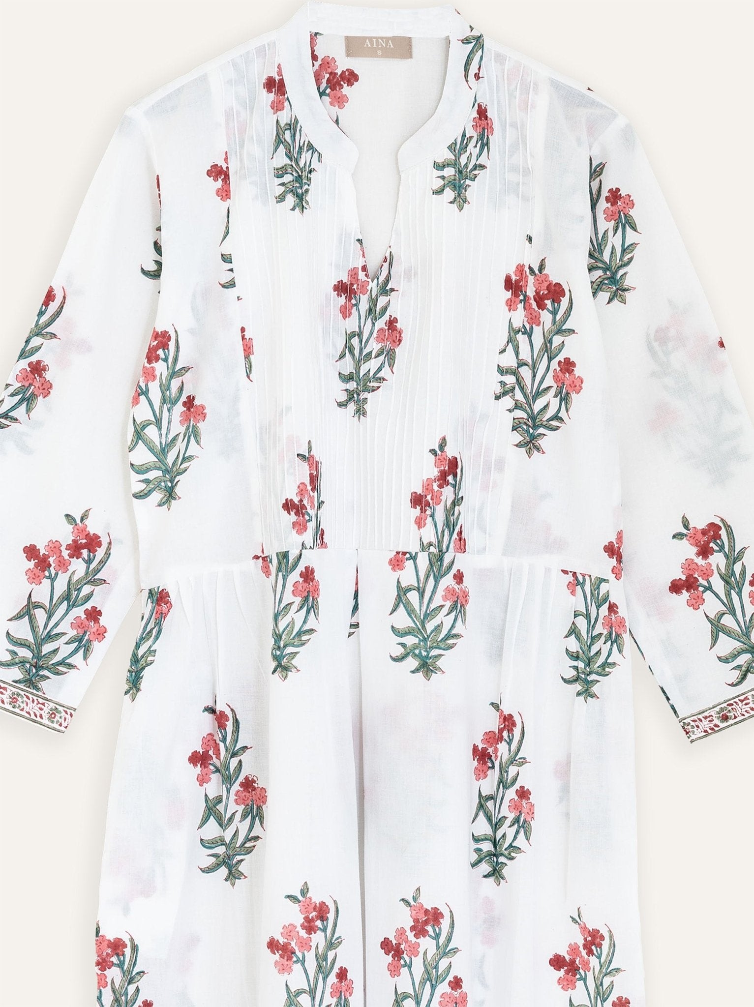 Ashna Cotton Block Printed A Line Kurta - AINA