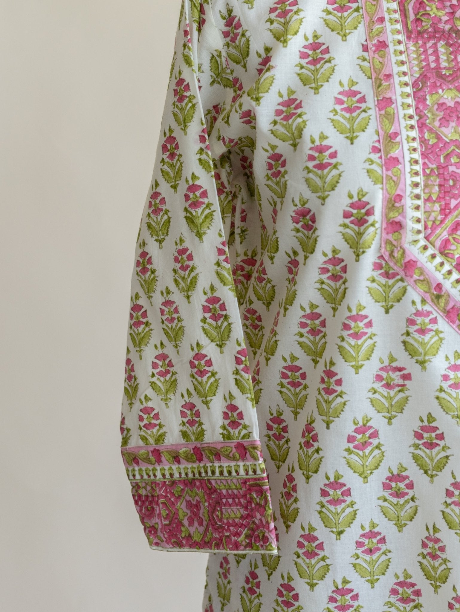 Asna Cotton Block Printed Straight Kurta - AINA