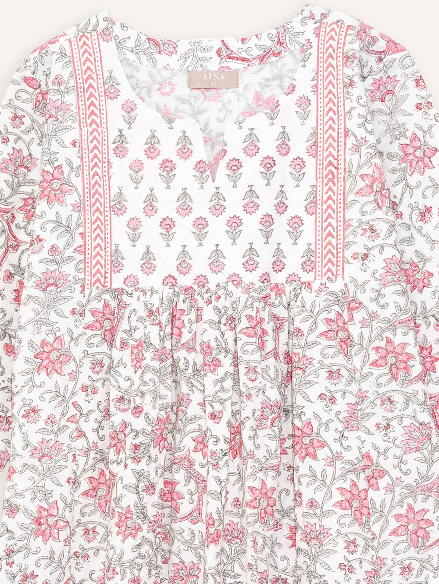 Athira Cotton Block Printed A - Line Kurta - AINA