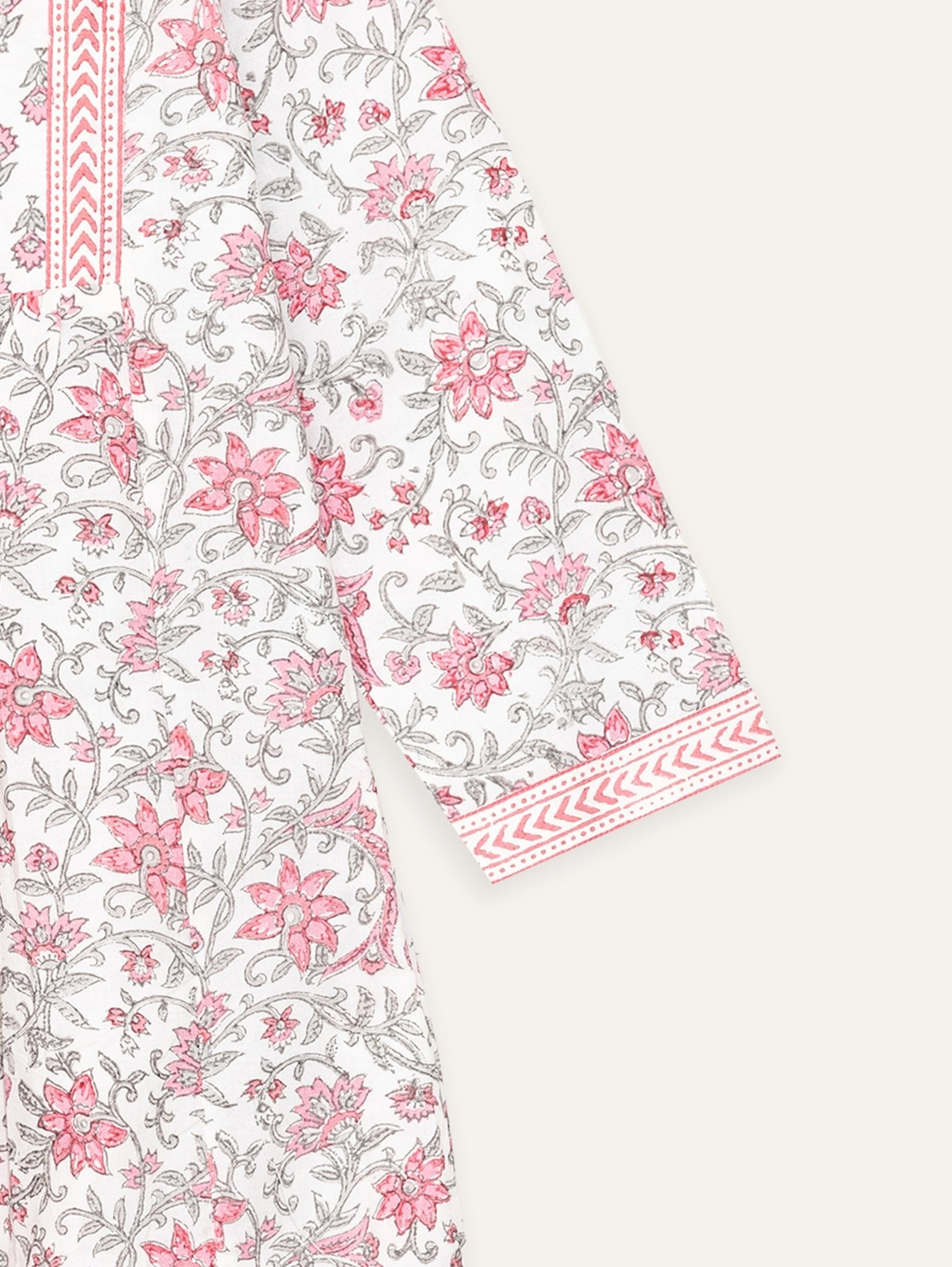 Athira Cotton Block Printed A - Line Kurta - AINA