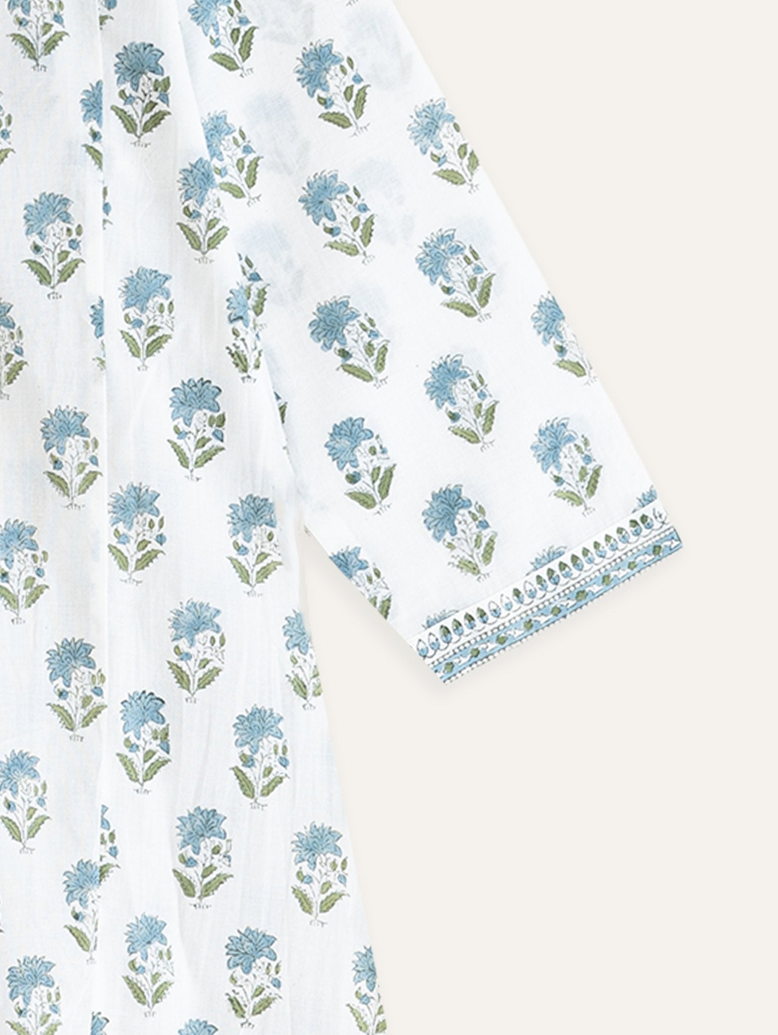 Avani Cotton Block Printed A - Line Kurta - AINA