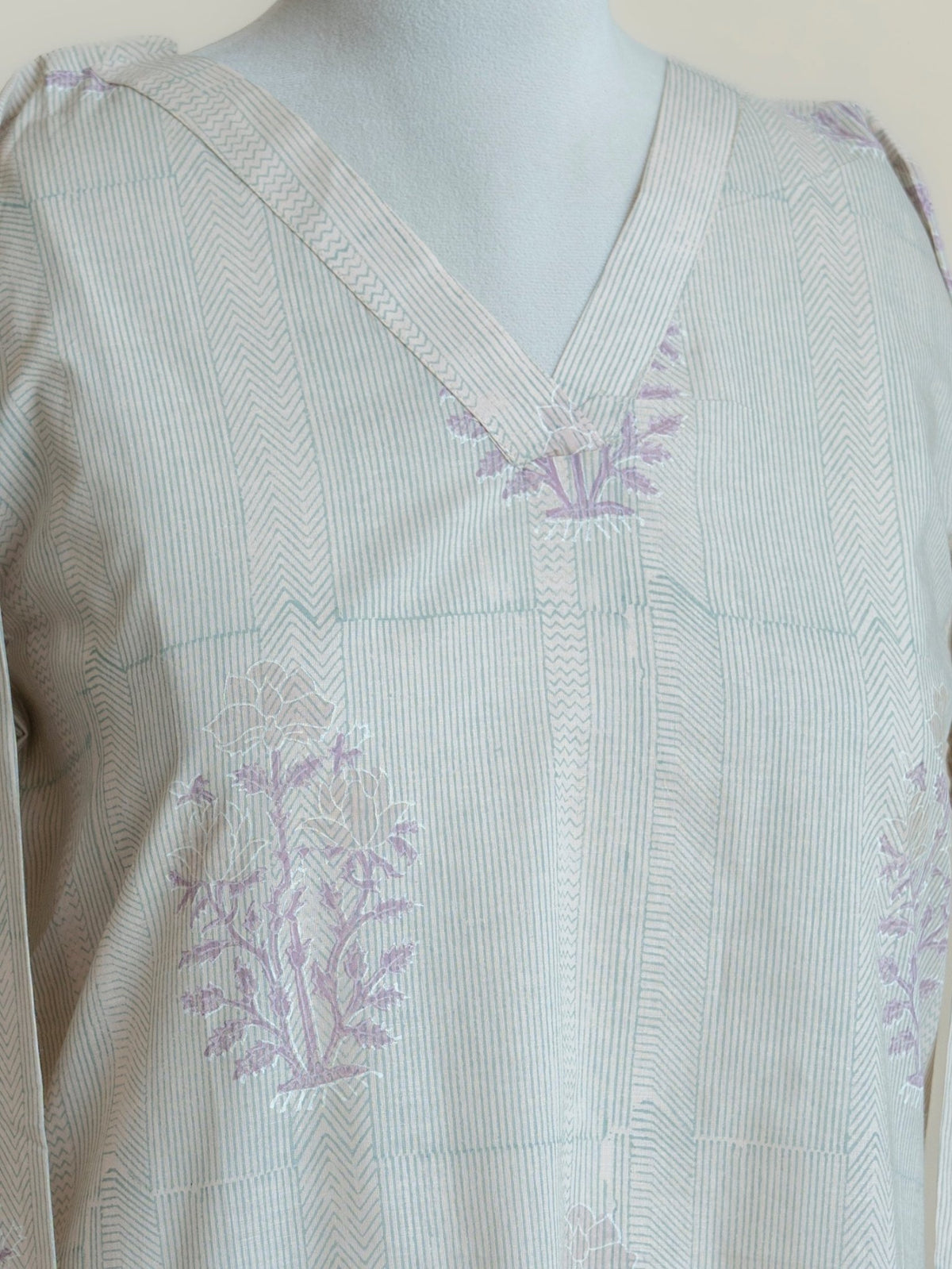 Avema Cotton Block Printed A-Line Kurta - AINA