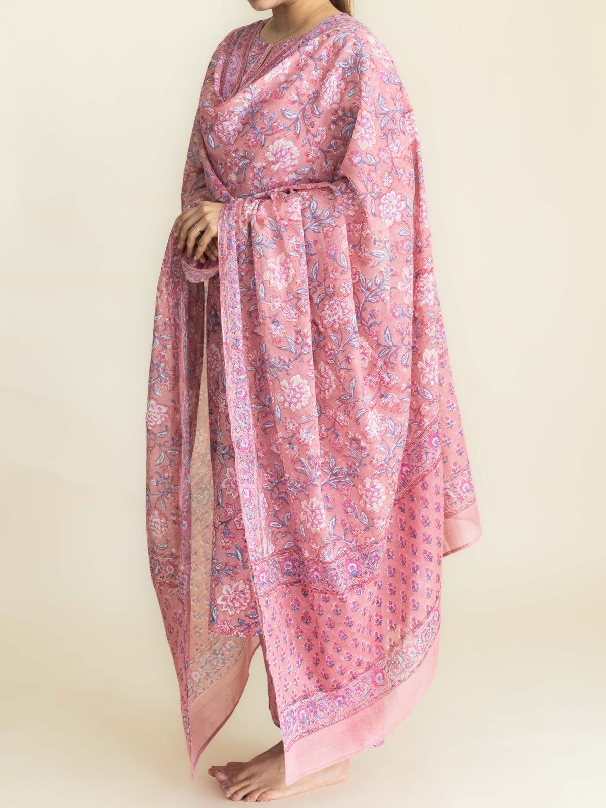Avenika Cotton Block Printed Straight Suit Set - AINA