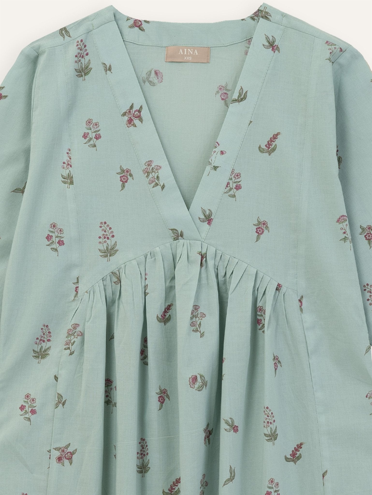 Avya Cotton Block Printed A - Line Kurta - AINA