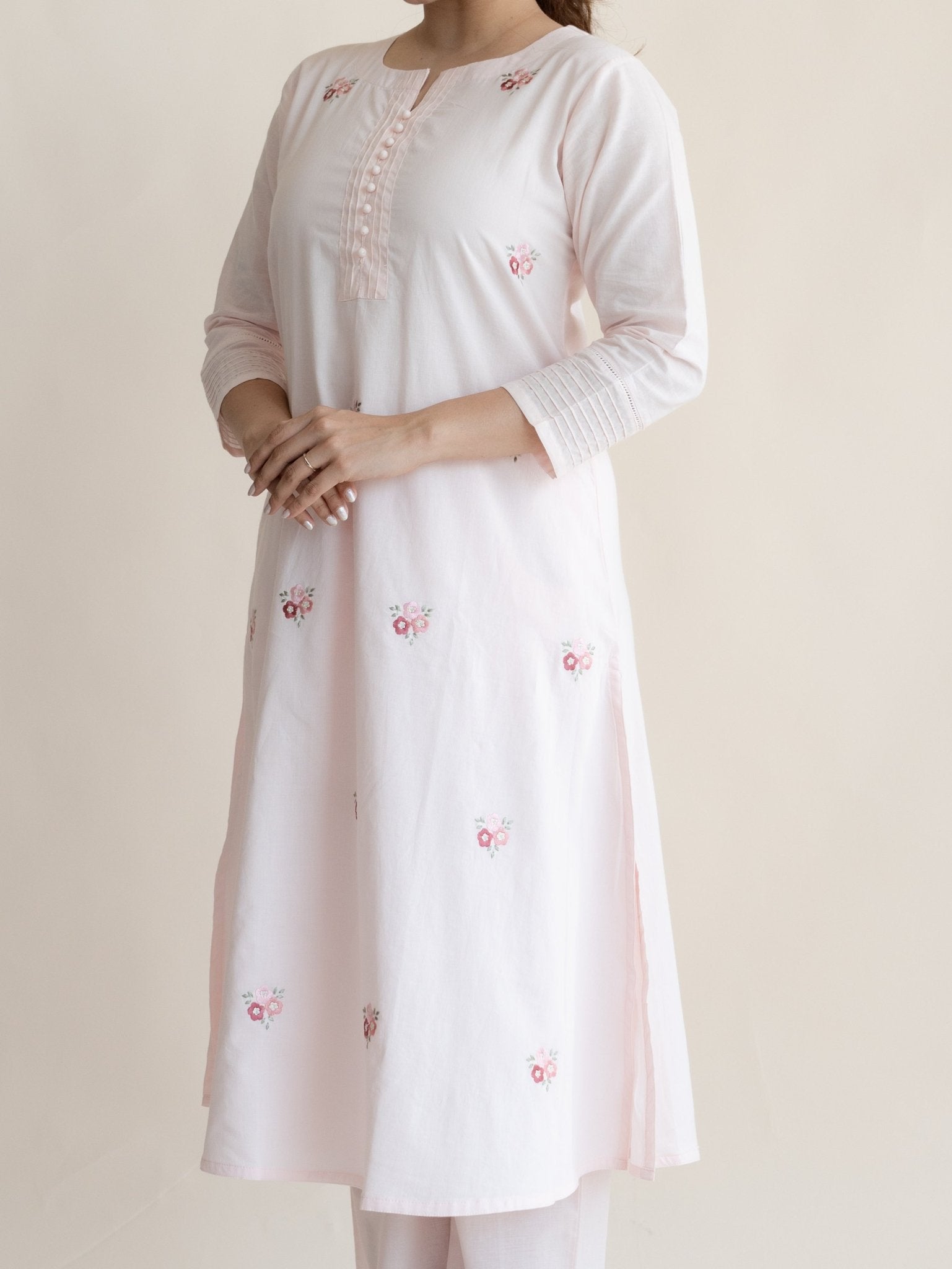 Ayath Cotton Embroidered A - Line Kurta - AINA
