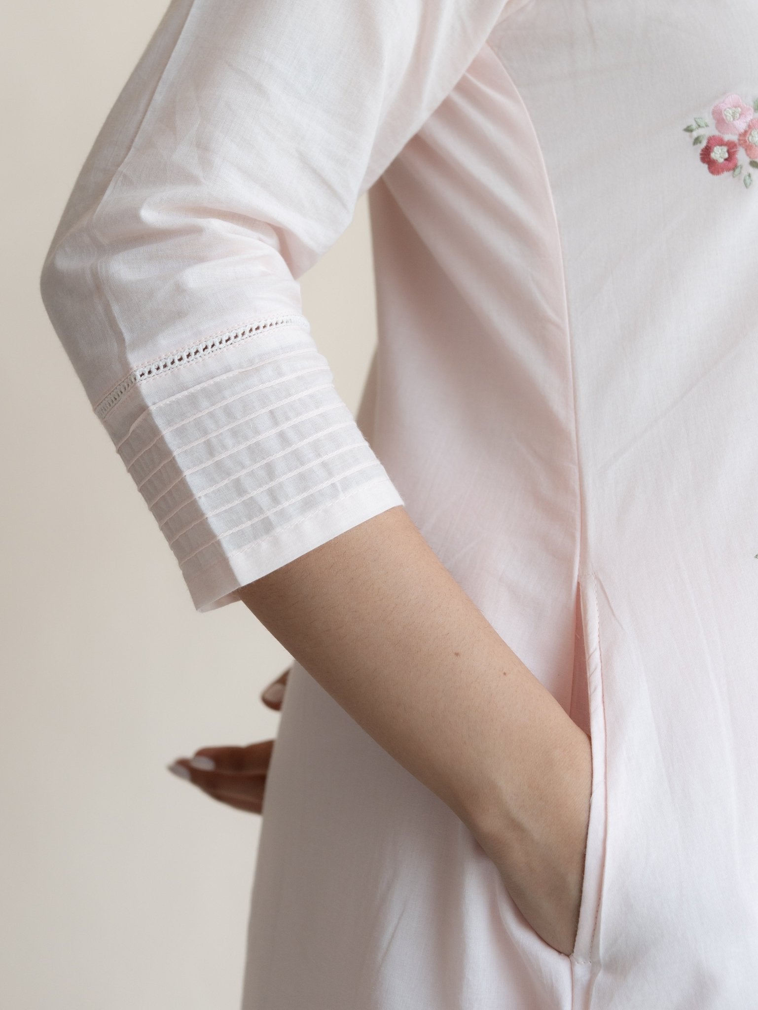 Ayath Cotton Embroidered A - Line Kurta - AINA