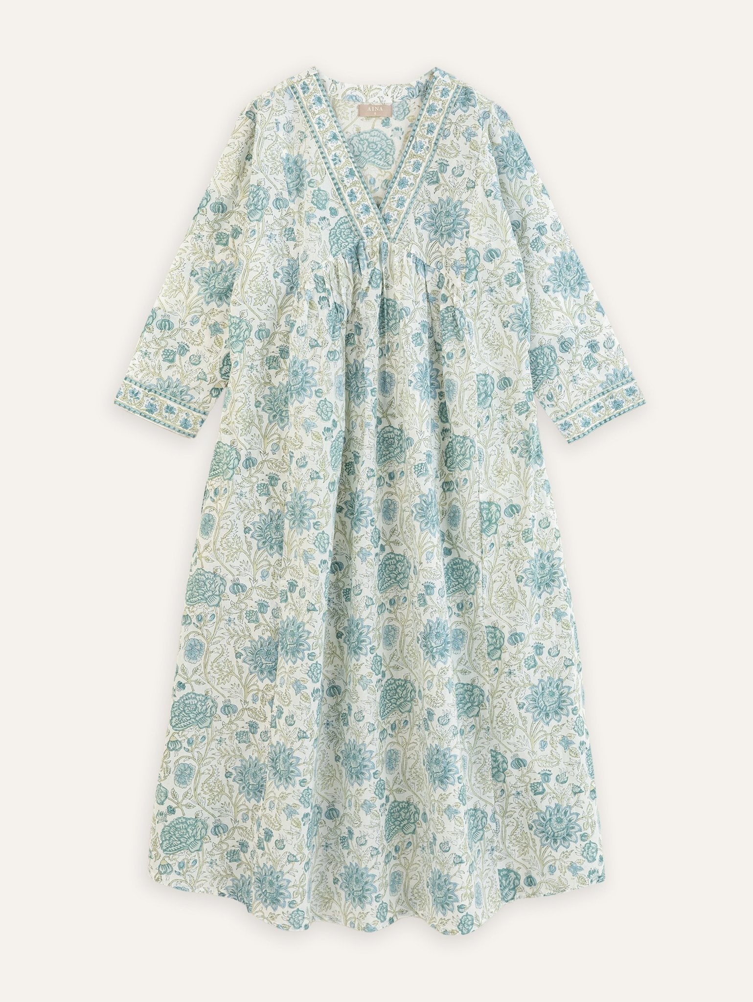 Ayush Cotton Block Printed A - Line Kurta - AINA