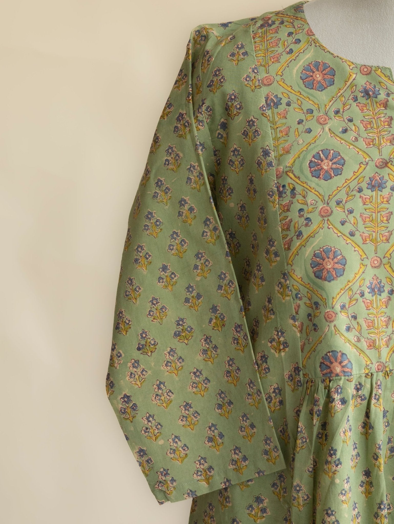 Ayzah Cotton Block Printed A - Line Kurta - AINA