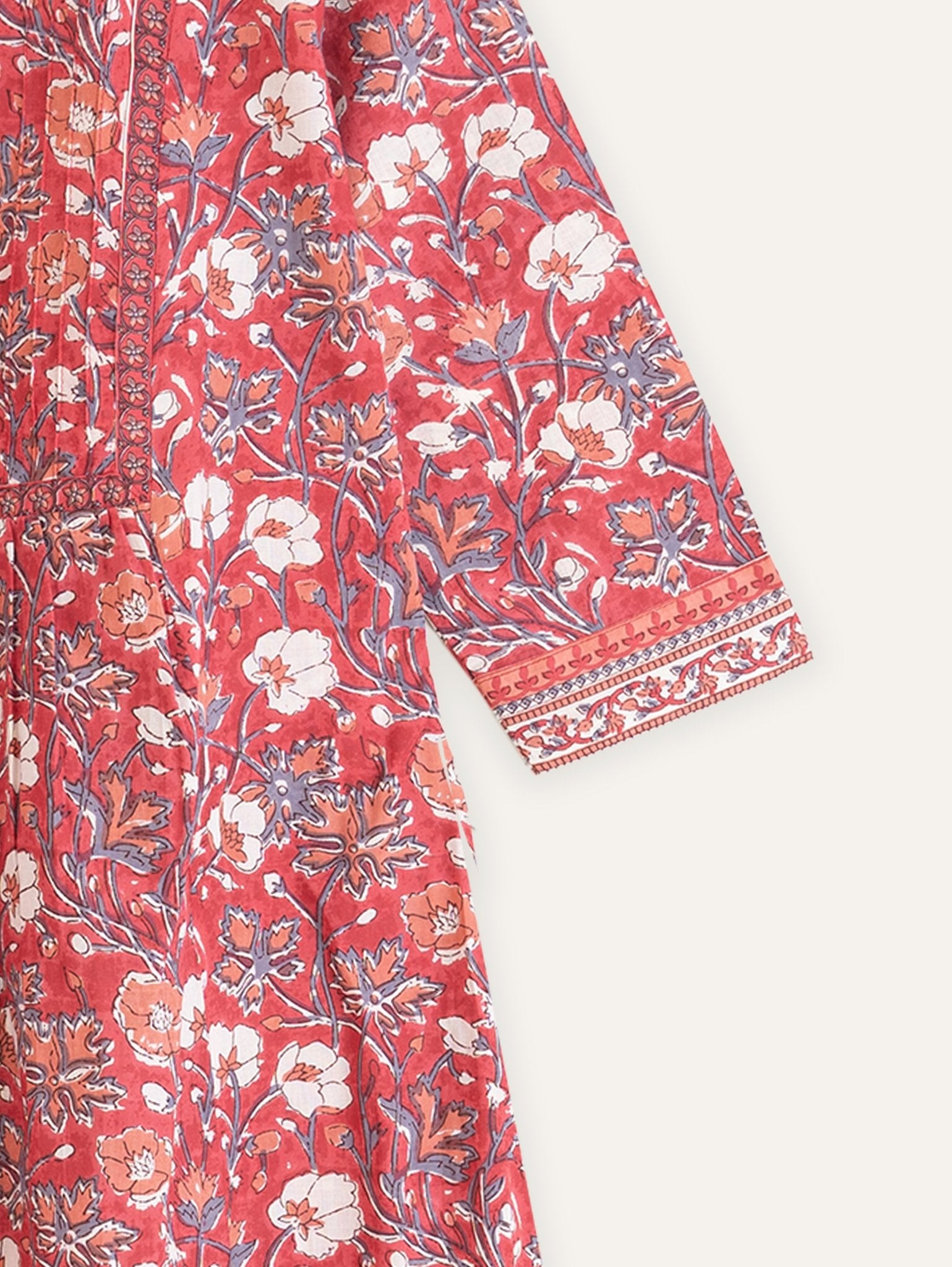 Azra Cotton Block Printed A - Line Kurta - AINA