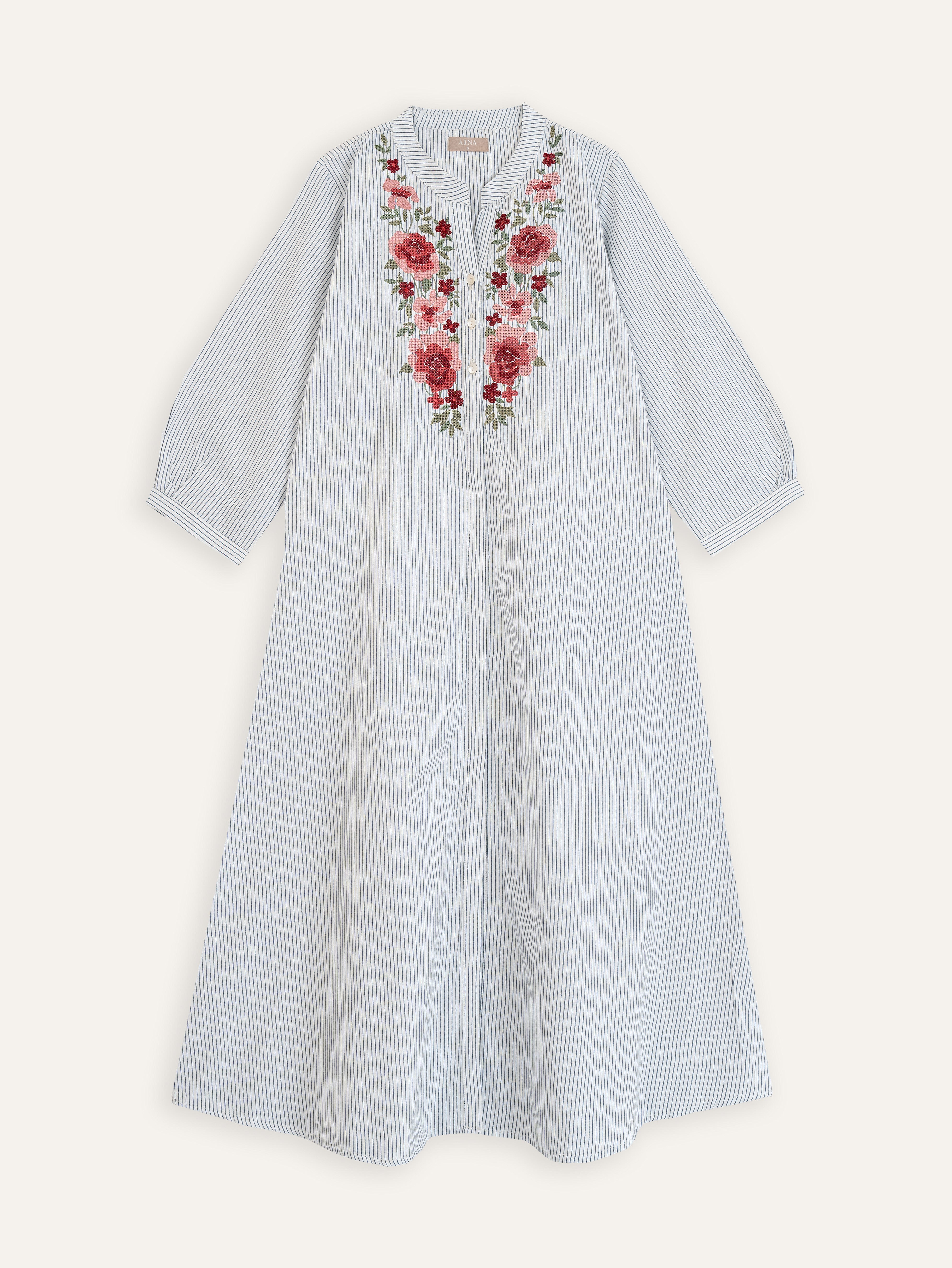 Zuhaima Cotton Handloom Embroidered A Line Kurta