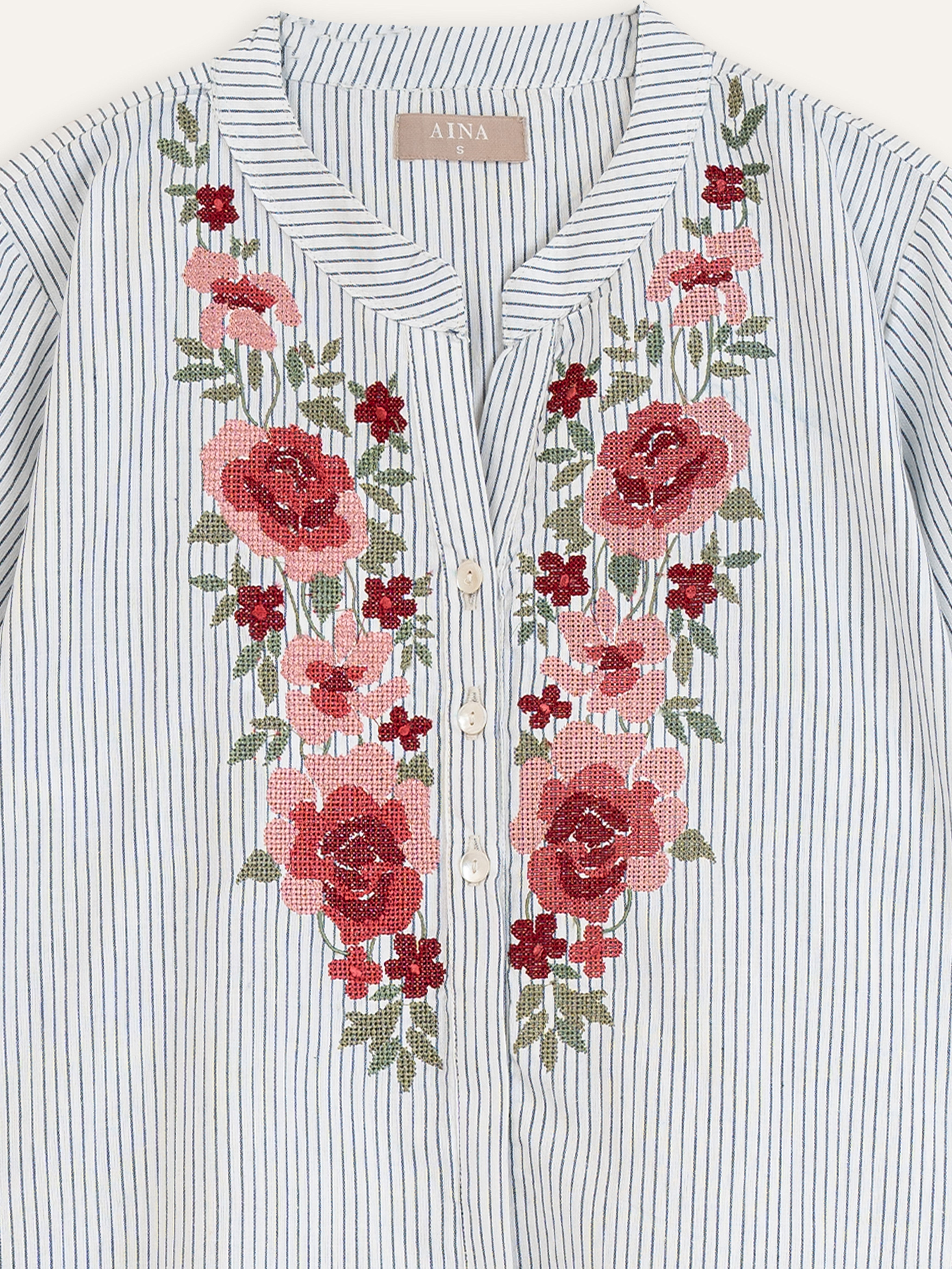 Zuhaima Cotton Handloom Embroidered A Line Kurta