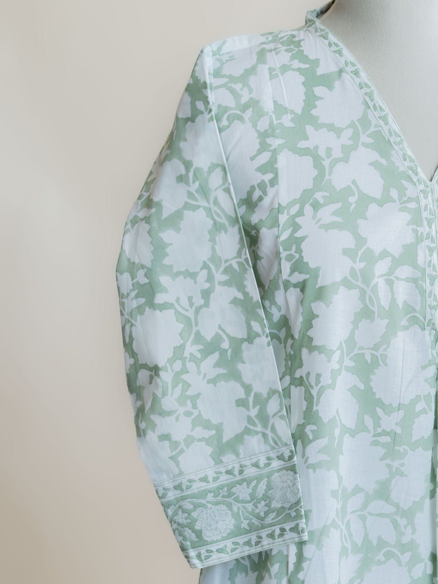 Babita Cotton Block Printed A - Line Kurta - AINA
