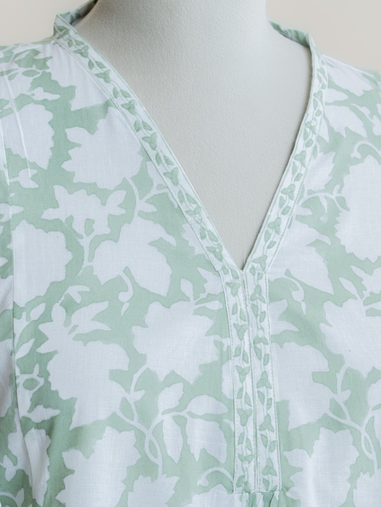 Babita Cotton Block Printed A - Line Kurta - AINA