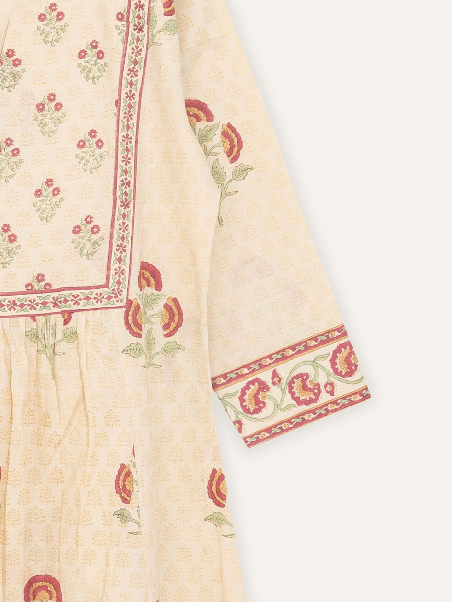 Bariqah Cotton Block Printed A - Line Suit Set - AINA