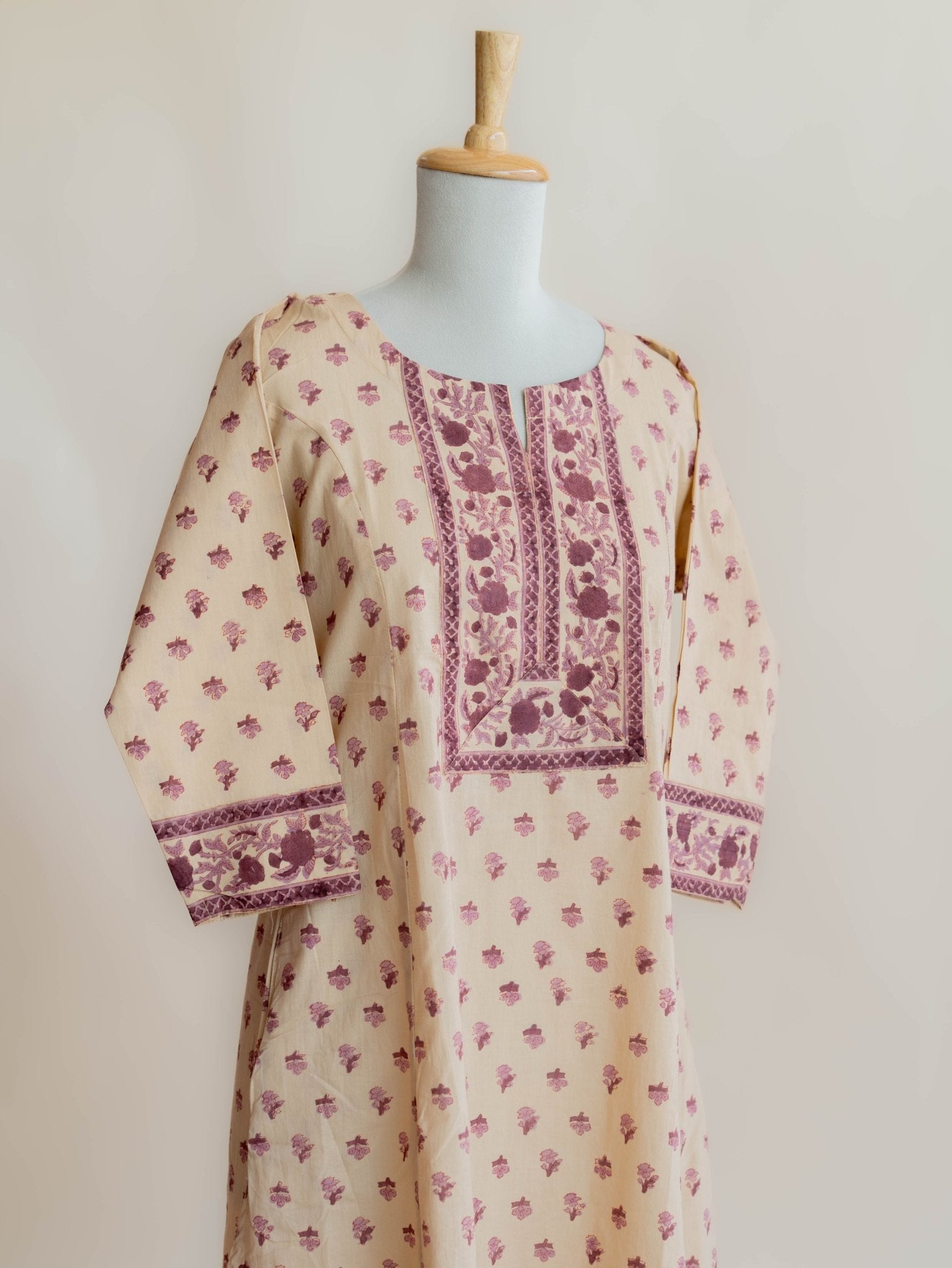 Bhavnit Cotton Block Printed A - Line Kurta - AINA