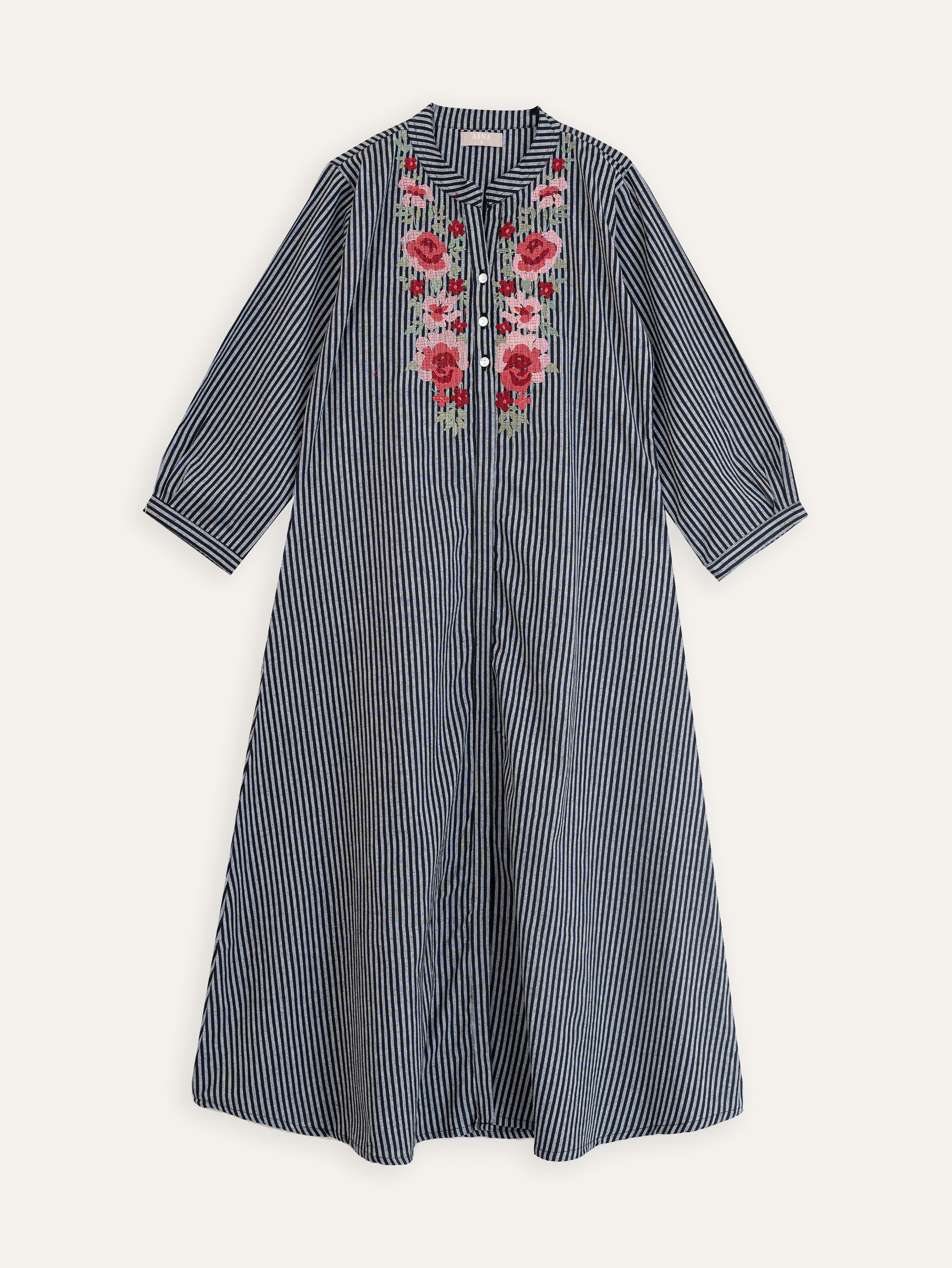 Fuhaima Cotton Handloom Embroidered A Line Kurta