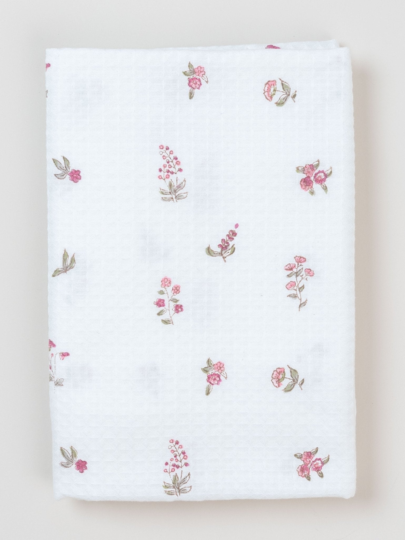 Cotton Block Printed Honeycomb Bath Towel - AINA