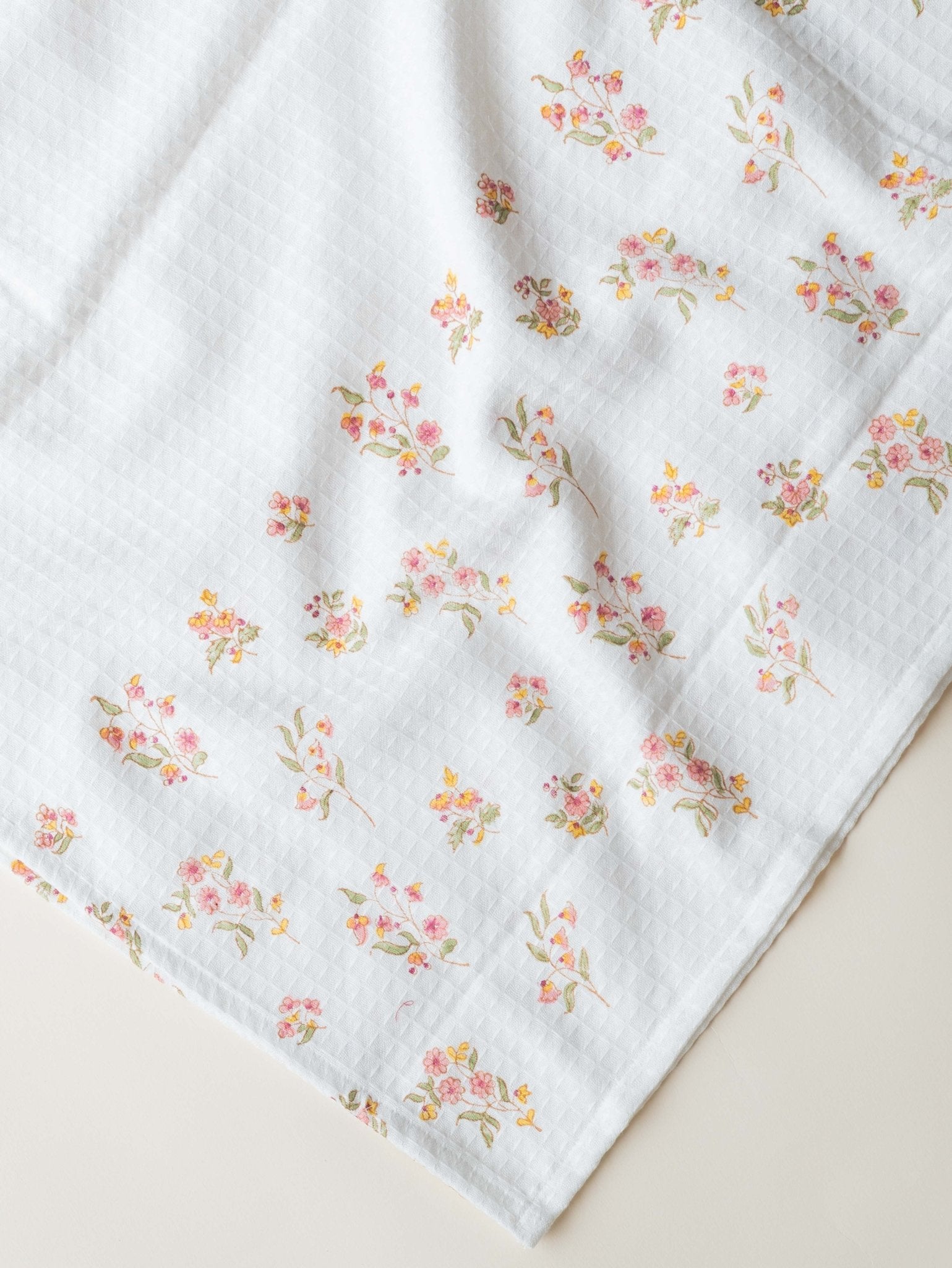 Cotton Block Printed Honeycomb Bath Towel - AINA