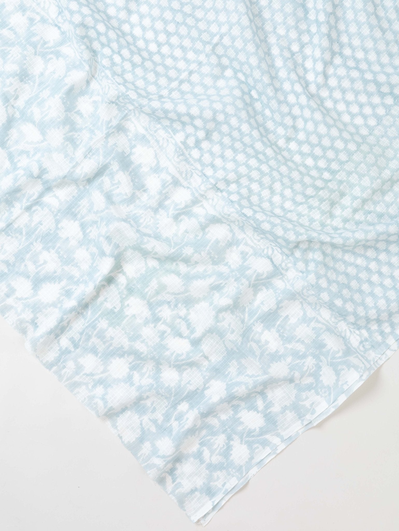 Cotton Block Printed Unstitched Suit Set - 3 Piece - AINA