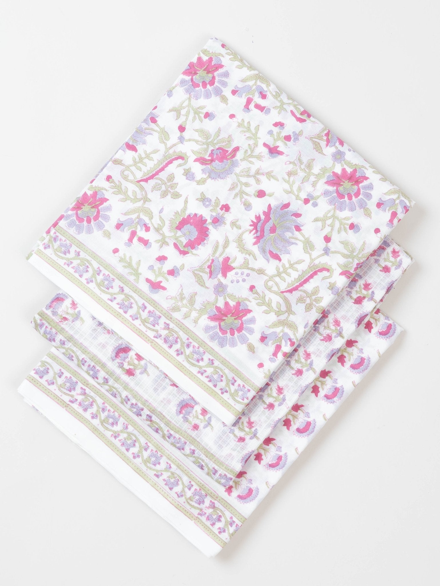 Cotton Block Printed Unstitched Suit Set - 3 Piece - AINA