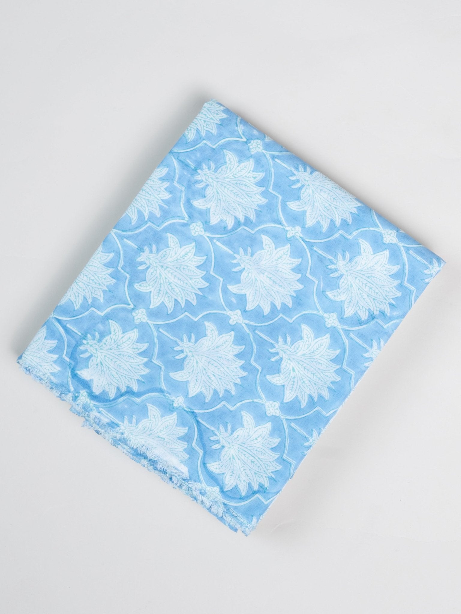 Cotton Block Printed Unstitched Suit Set - 3 Piece - AINA